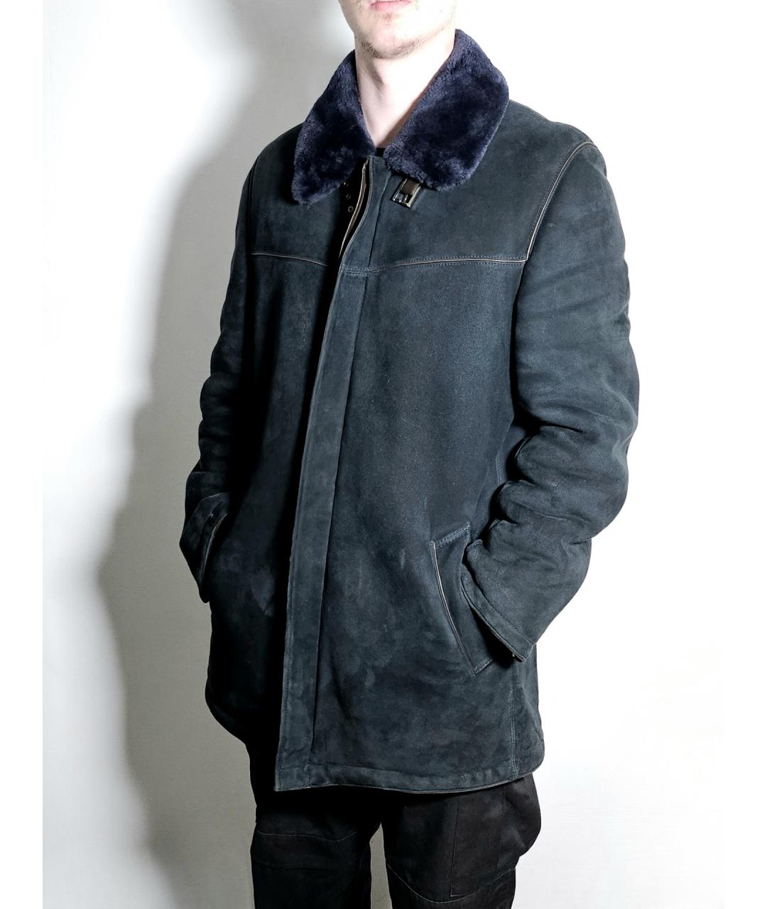 ZILLI Синяя замшевая дубленка/шуба, фото 9