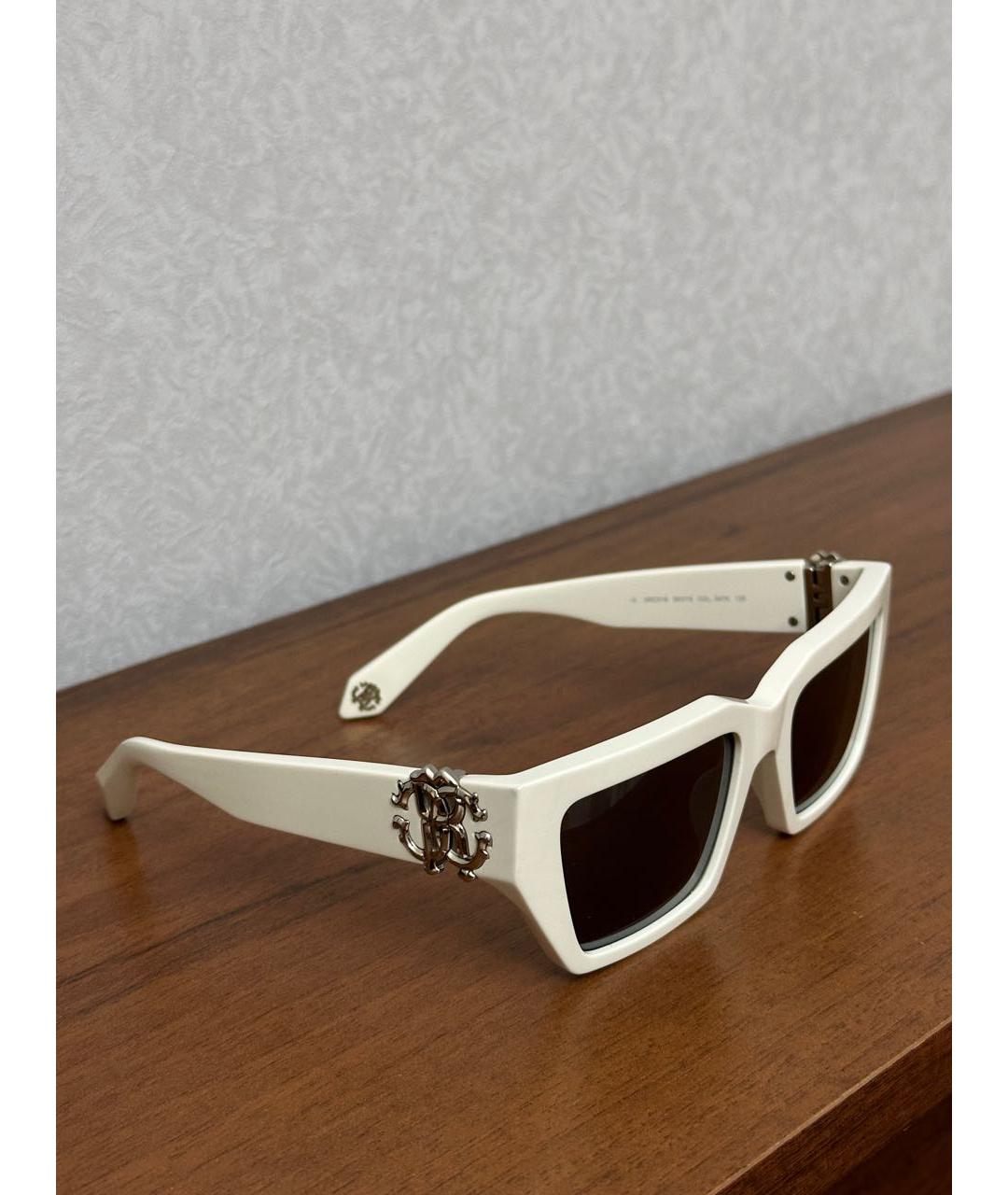ROBERTO CAVALLI Белые пластиковые солнцезащитные очки, фото 2