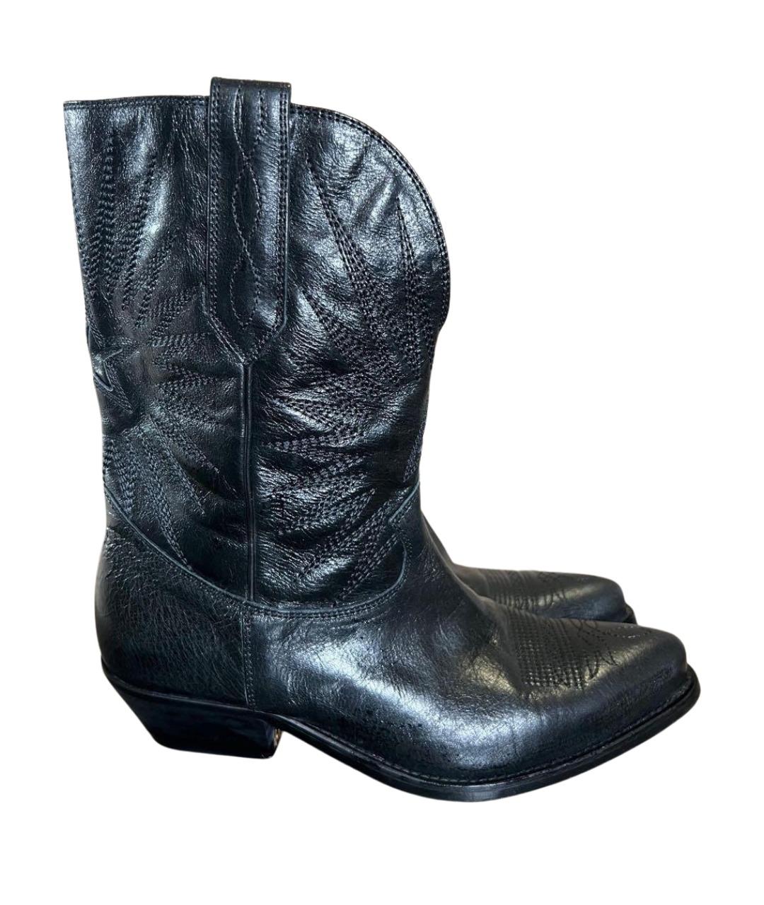 GOLDEN GOOSE DELUXE BRAND Черные кожаные полусапоги, фото 1