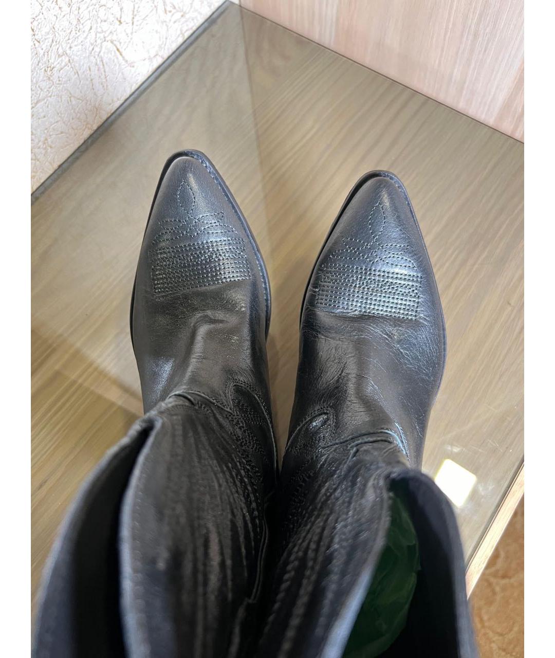 GOLDEN GOOSE DELUXE BRAND Черные кожаные полусапоги, фото 3