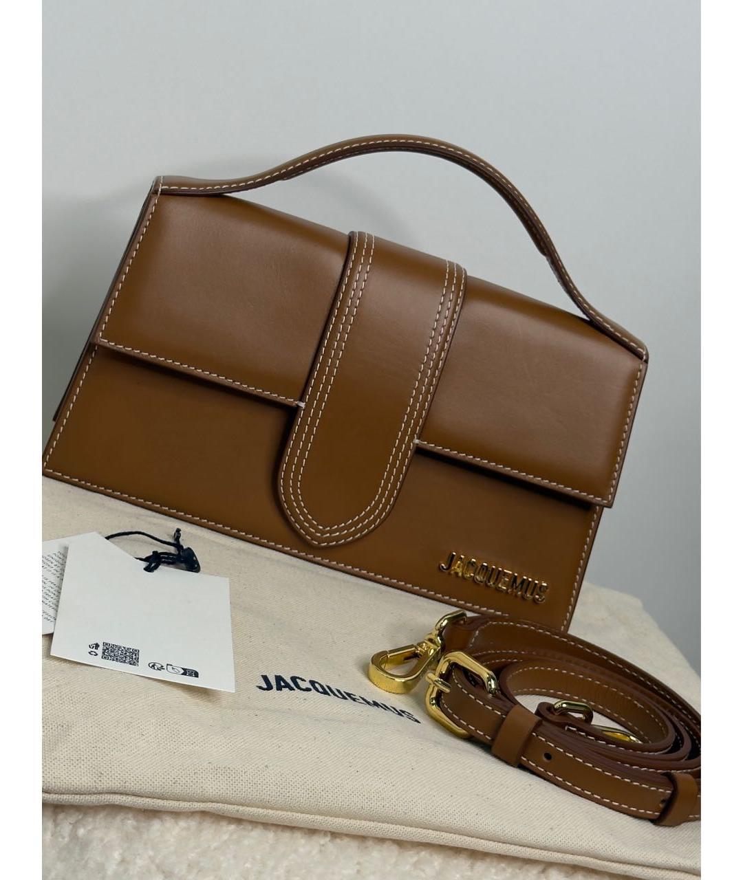 JACQUEMUS Коричневая кожаная сумка через плечо, фото 8