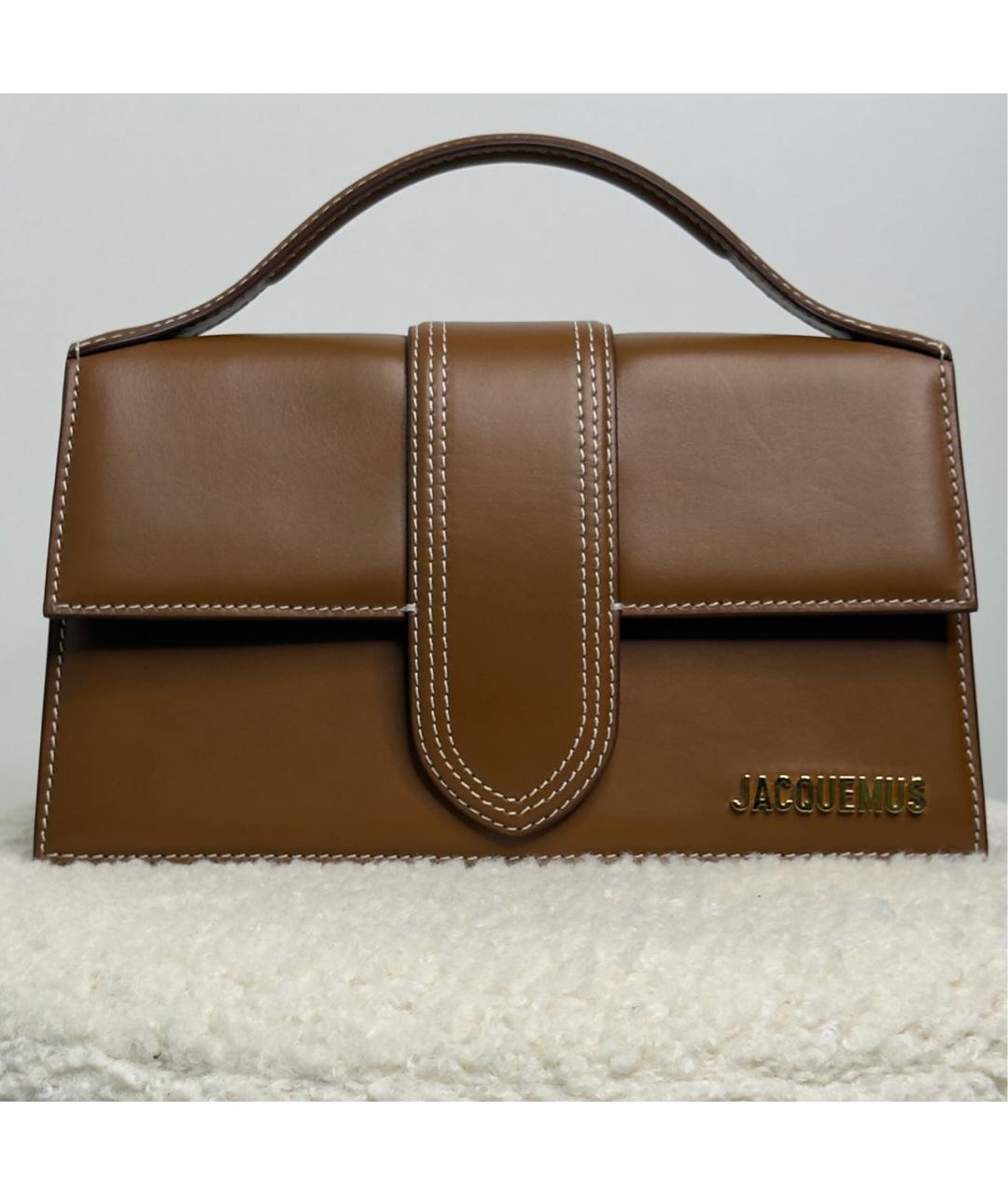 JACQUEMUS Коричневая кожаная сумка через плечо, фото 9