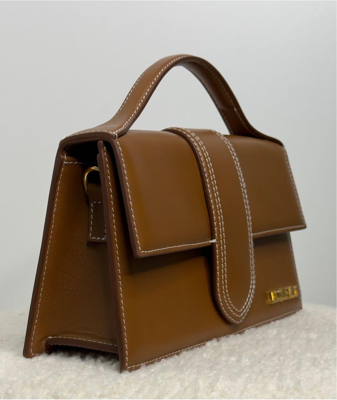 JACQUEMUS Коричневая кожаная сумка через плечо, фото 2