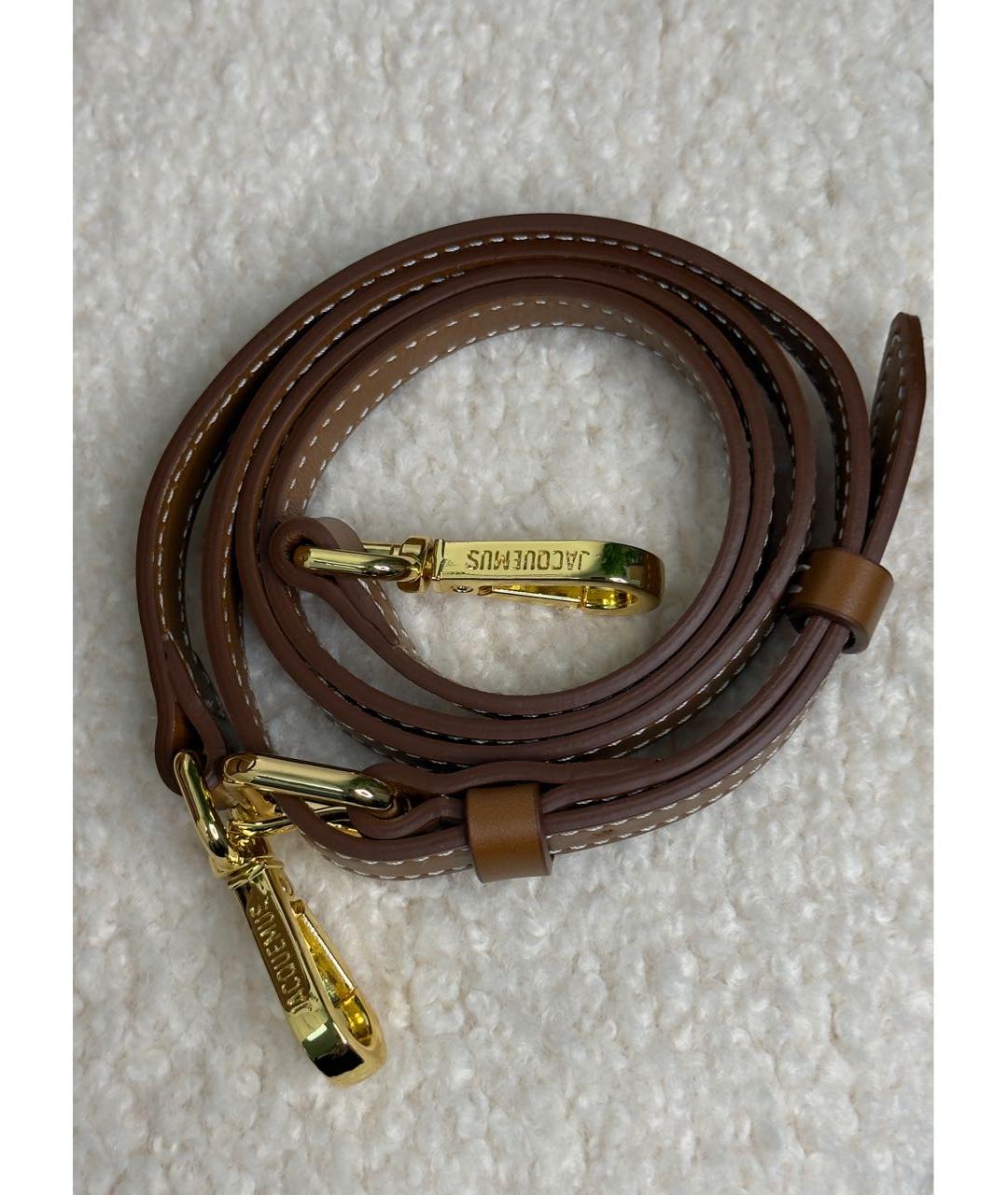 JACQUEMUS Коричневая кожаная сумка через плечо, фото 7