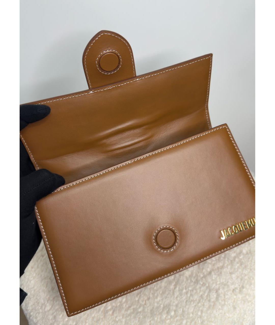 JACQUEMUS Коричневая кожаная сумка через плечо, фото 6