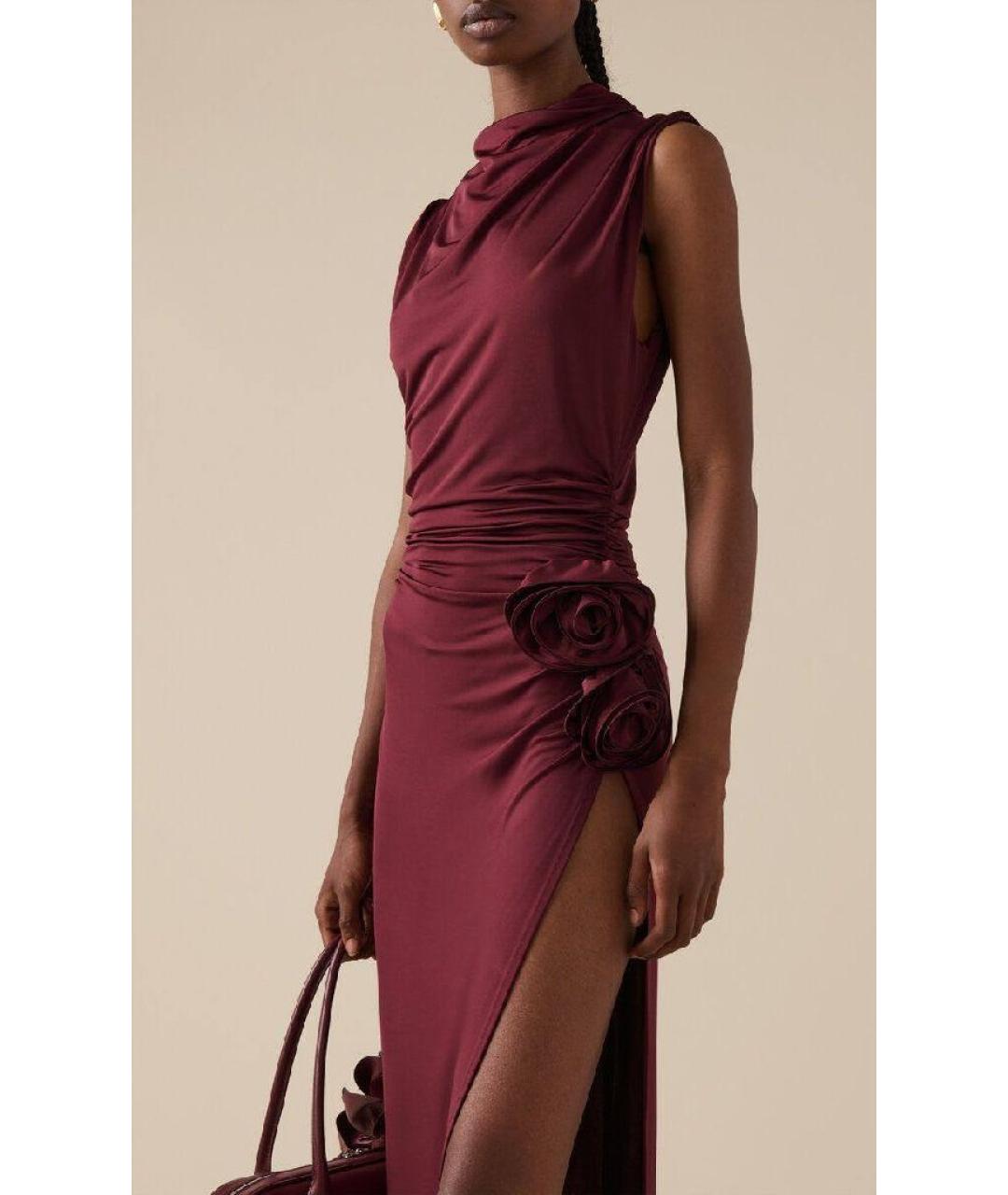 MAGDA BUTRYM Бордовое вискозное вечернее платье, фото 6