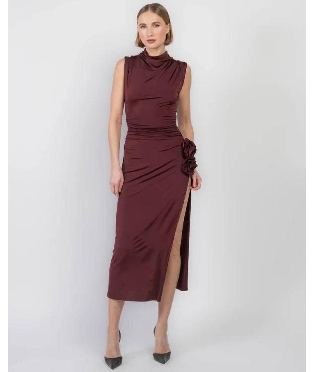 MAGDA BUTRYM Бордовое вискозное вечернее платье, фото 4