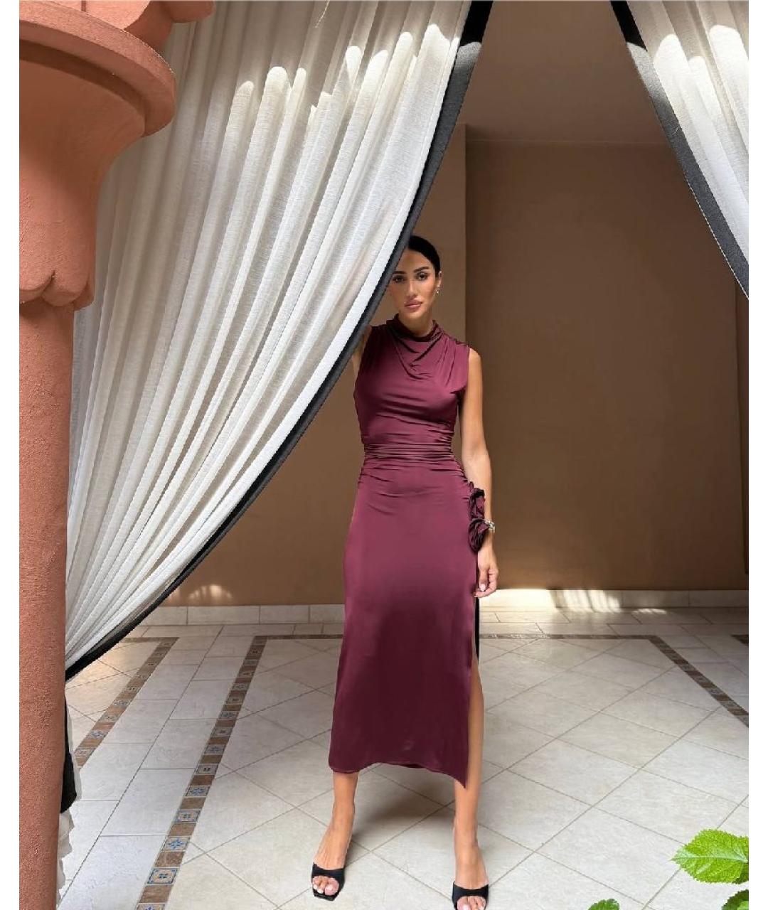 MAGDA BUTRYM Бордовое вискозное вечернее платье, фото 7