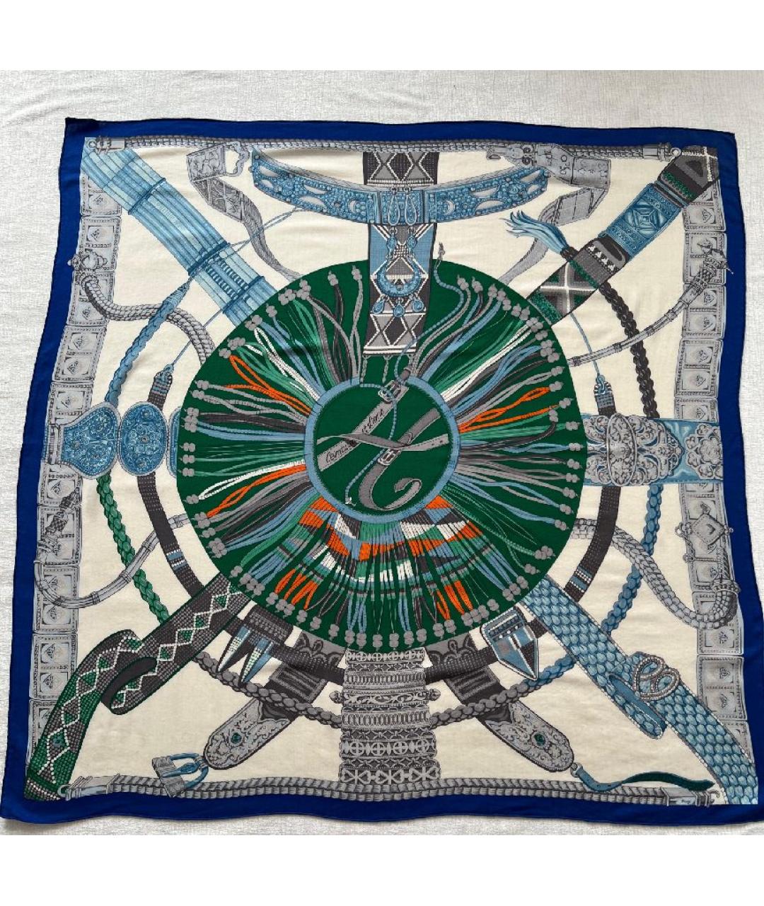 HERMES Мульти шелковый платок, фото 9