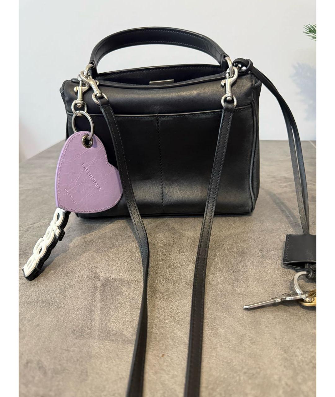 BALENCIAGA Черная кожаная сумка через плечо, фото 2