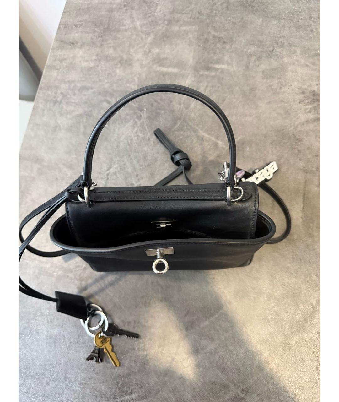 BALENCIAGA Черная кожаная сумка через плечо, фото 3