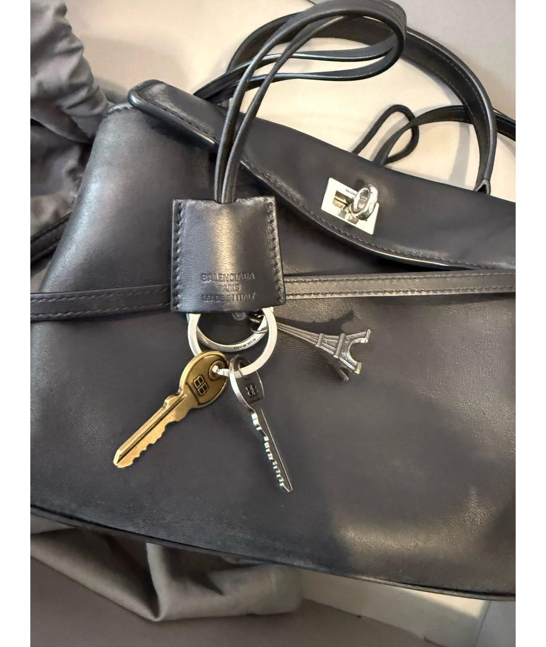 BALENCIAGA Черная кожаная сумка через плечо, фото 7