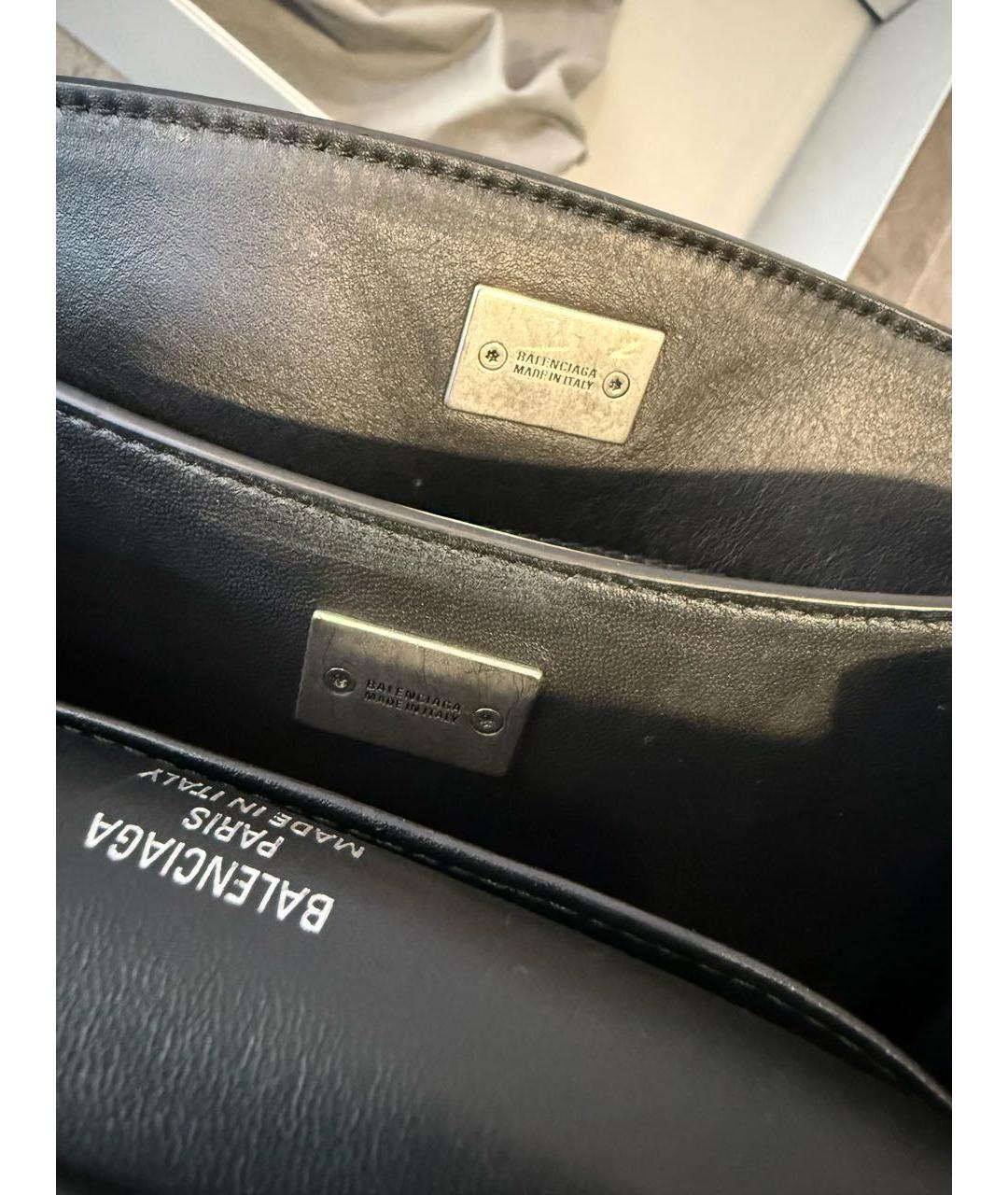 BALENCIAGA Черная кожаная сумка через плечо, фото 4