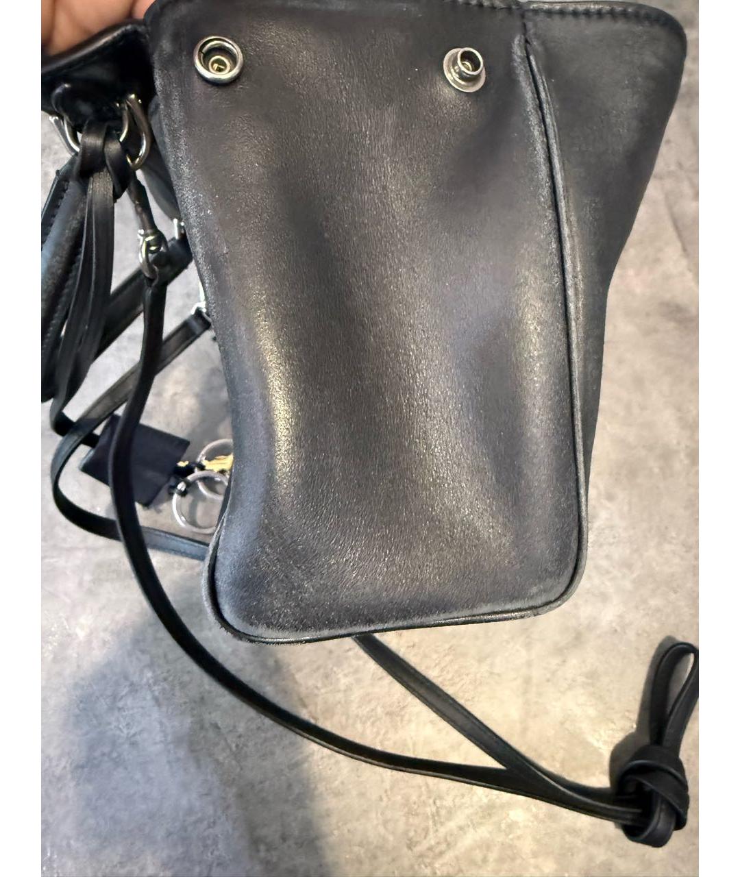 BALENCIAGA Черная кожаная сумка через плечо, фото 5