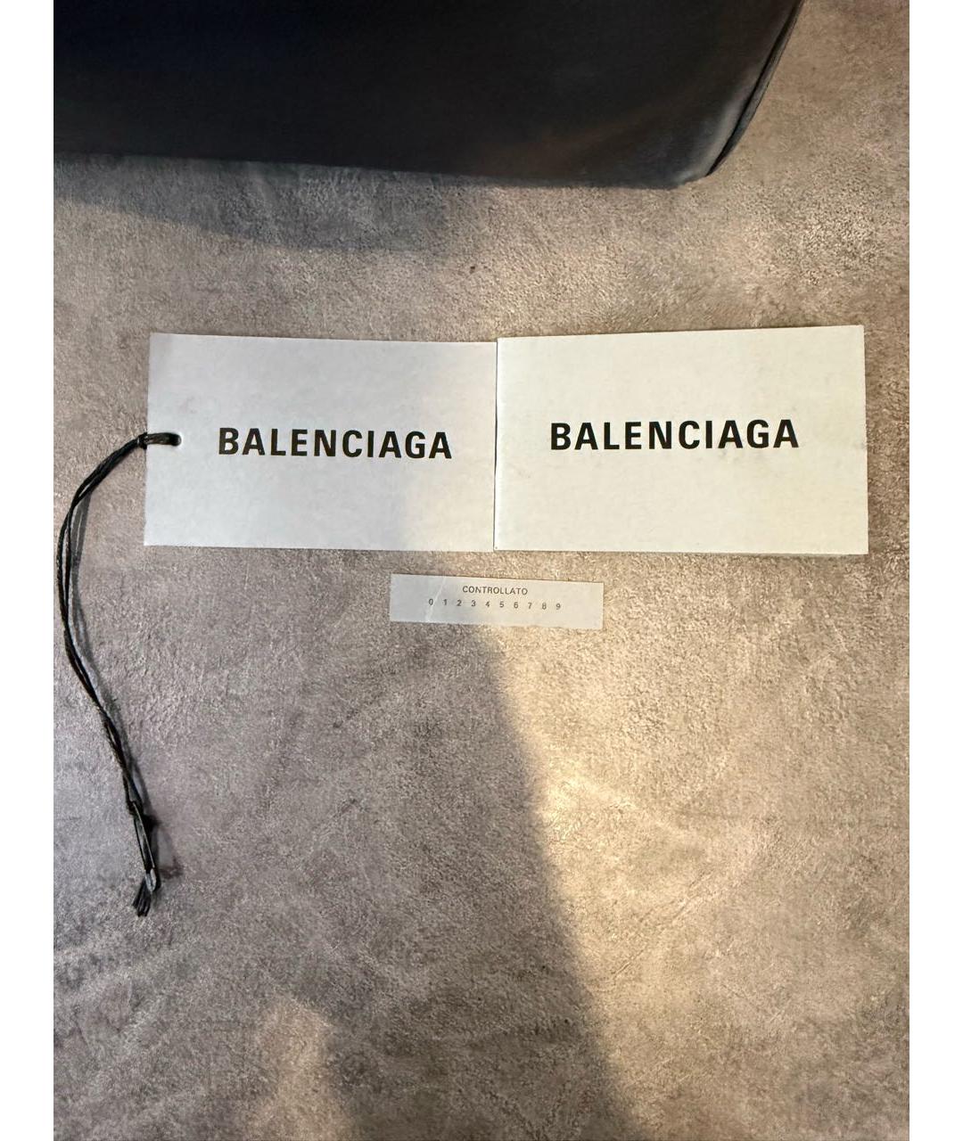 BALENCIAGA Черная кожаная сумка через плечо, фото 6