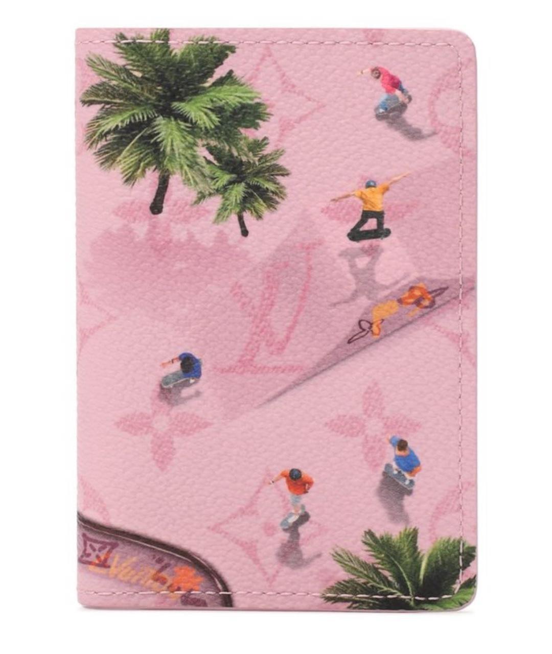 LOUIS VUITTON Розовый кожаный кошелек, фото 1