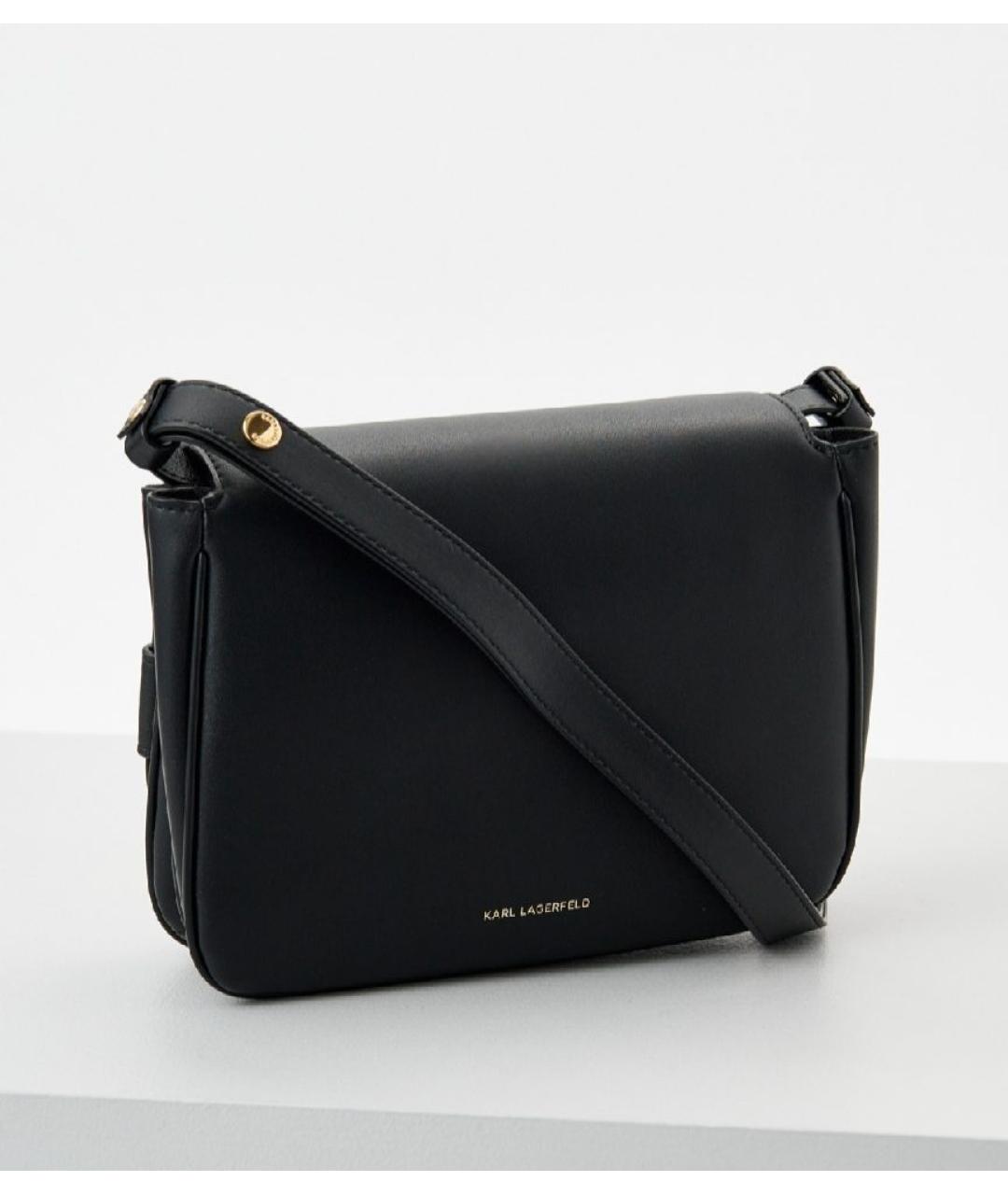 KARL LAGERFELD Черная кожаная сумка через плечо, фото 2