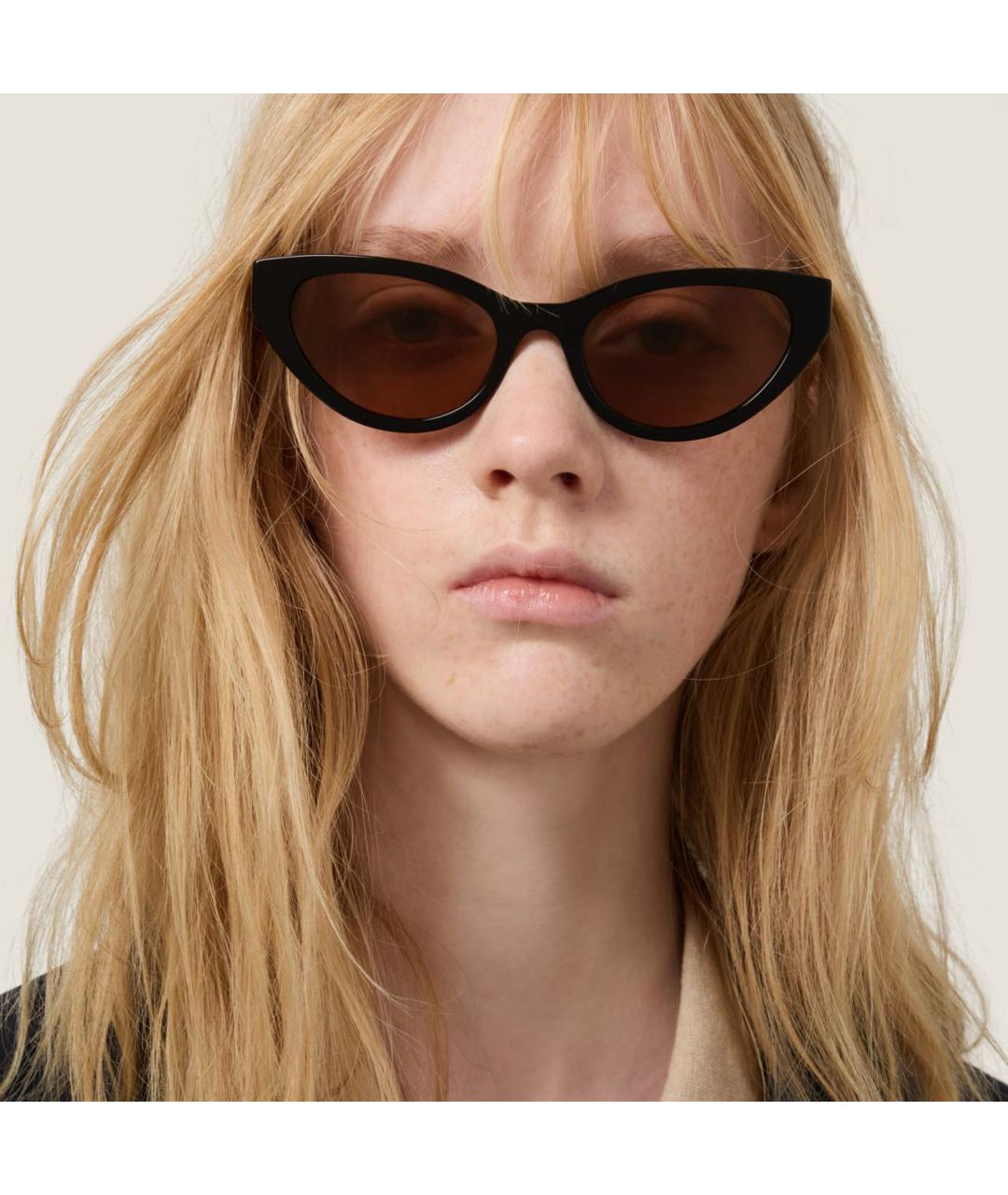 MIU MIU Черные пластиковые солнцезащитные очки, фото 6