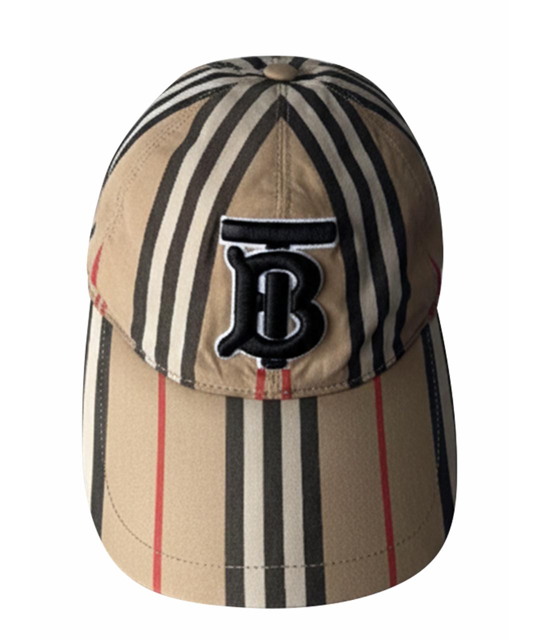 BURBERRY Бежевая хлопковая кепка/бейсболка, фото 1
