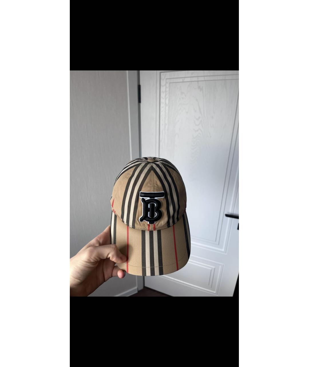 BURBERRY Бежевая хлопковая кепка/бейсболка, фото 5