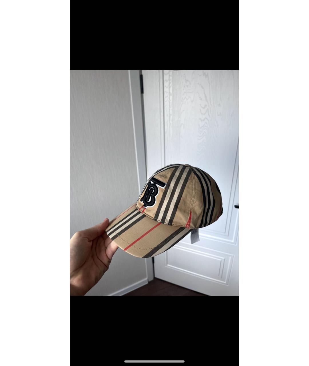 BURBERRY Бежевая хлопковая кепка/бейсболка, фото 2