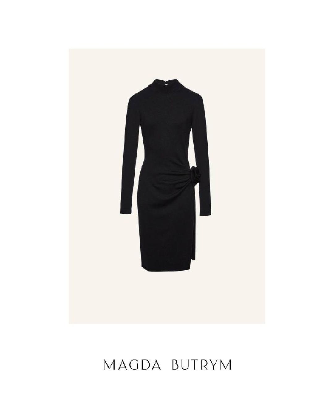 MAGDA BUTRYM Черное кашемировое повседневное платье, фото 8