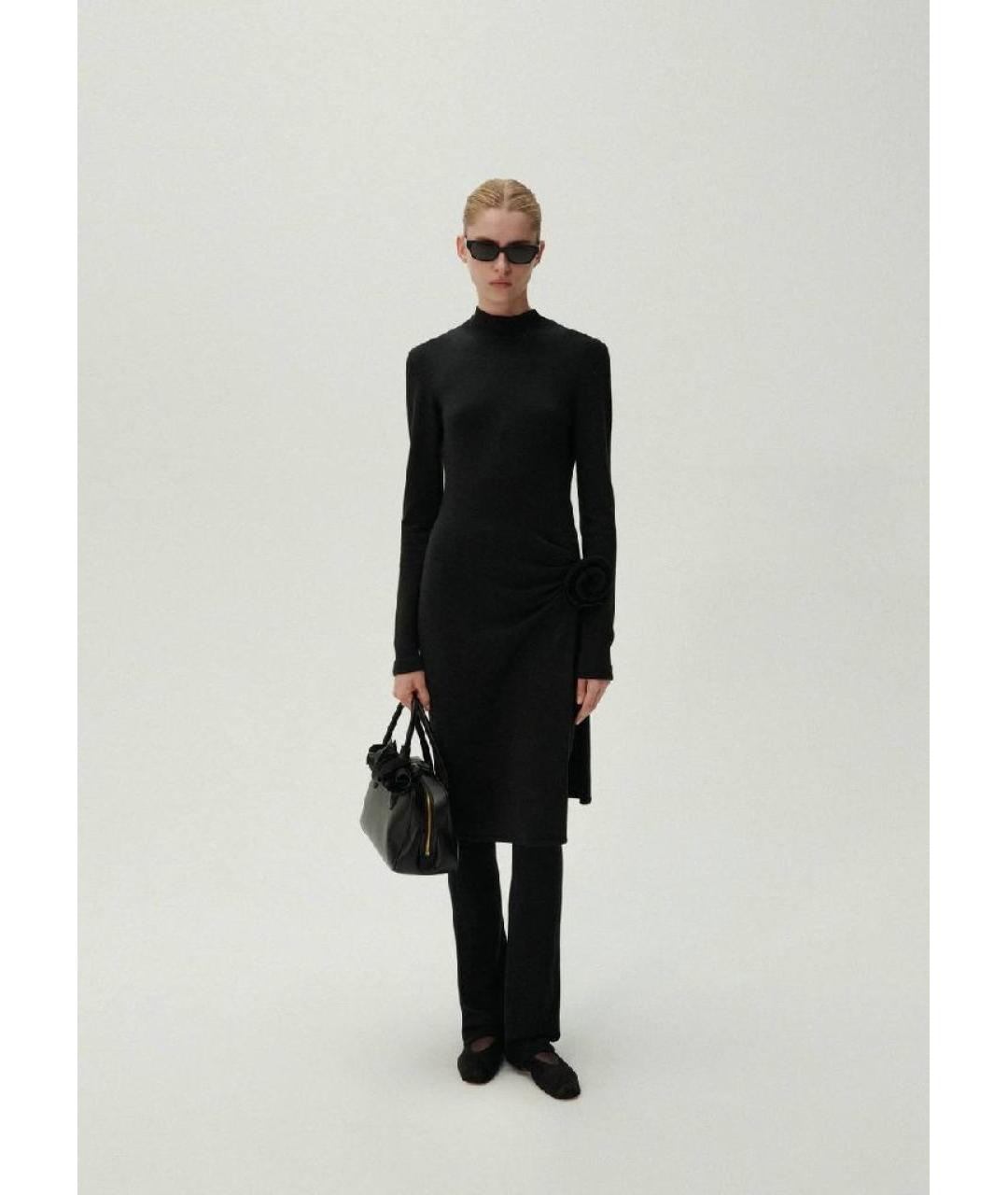 MAGDA BUTRYM Черное кашемировое повседневное платье, фото 4