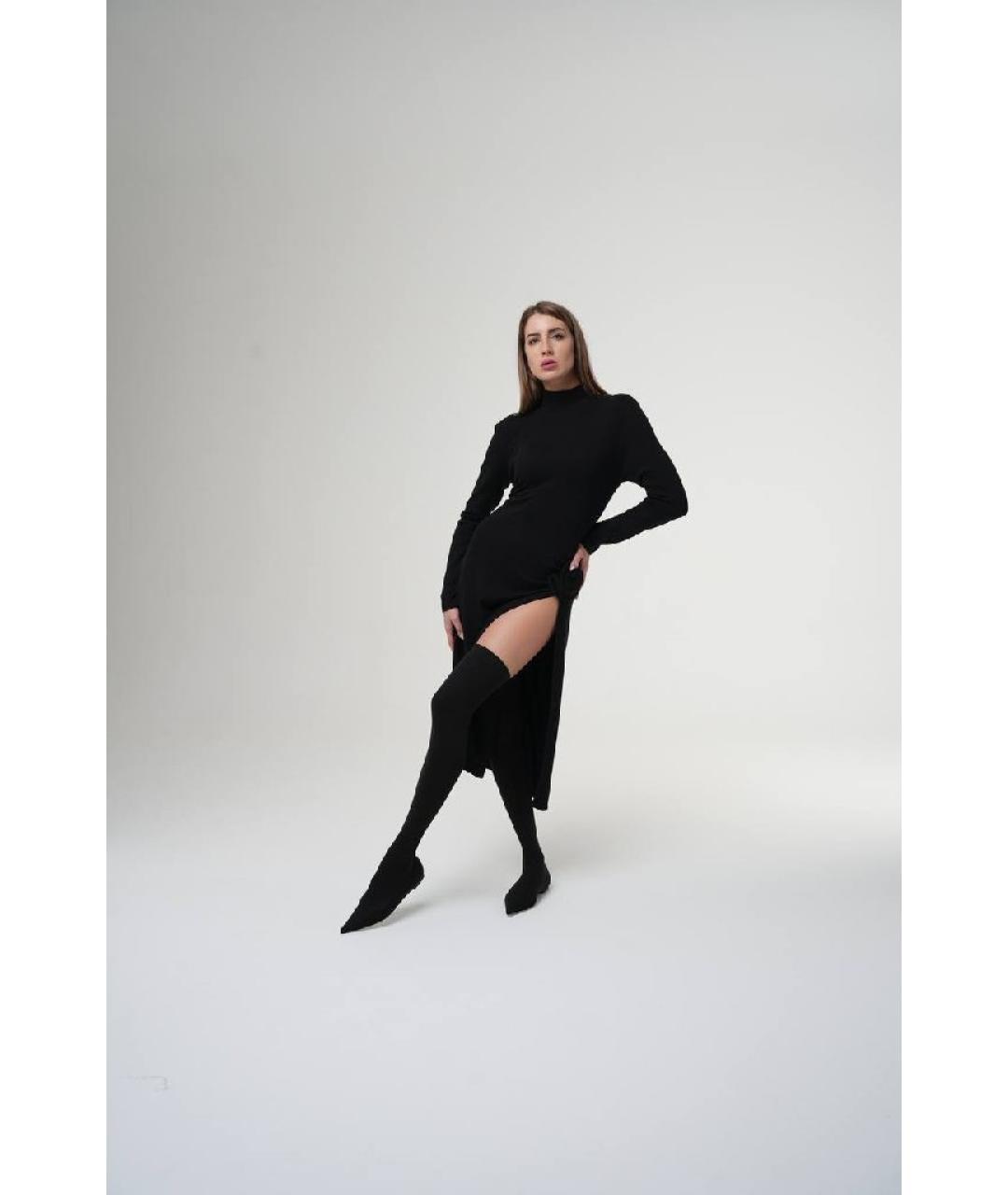 MAGDA BUTRYM Черное кашемировое повседневное платье, фото 6