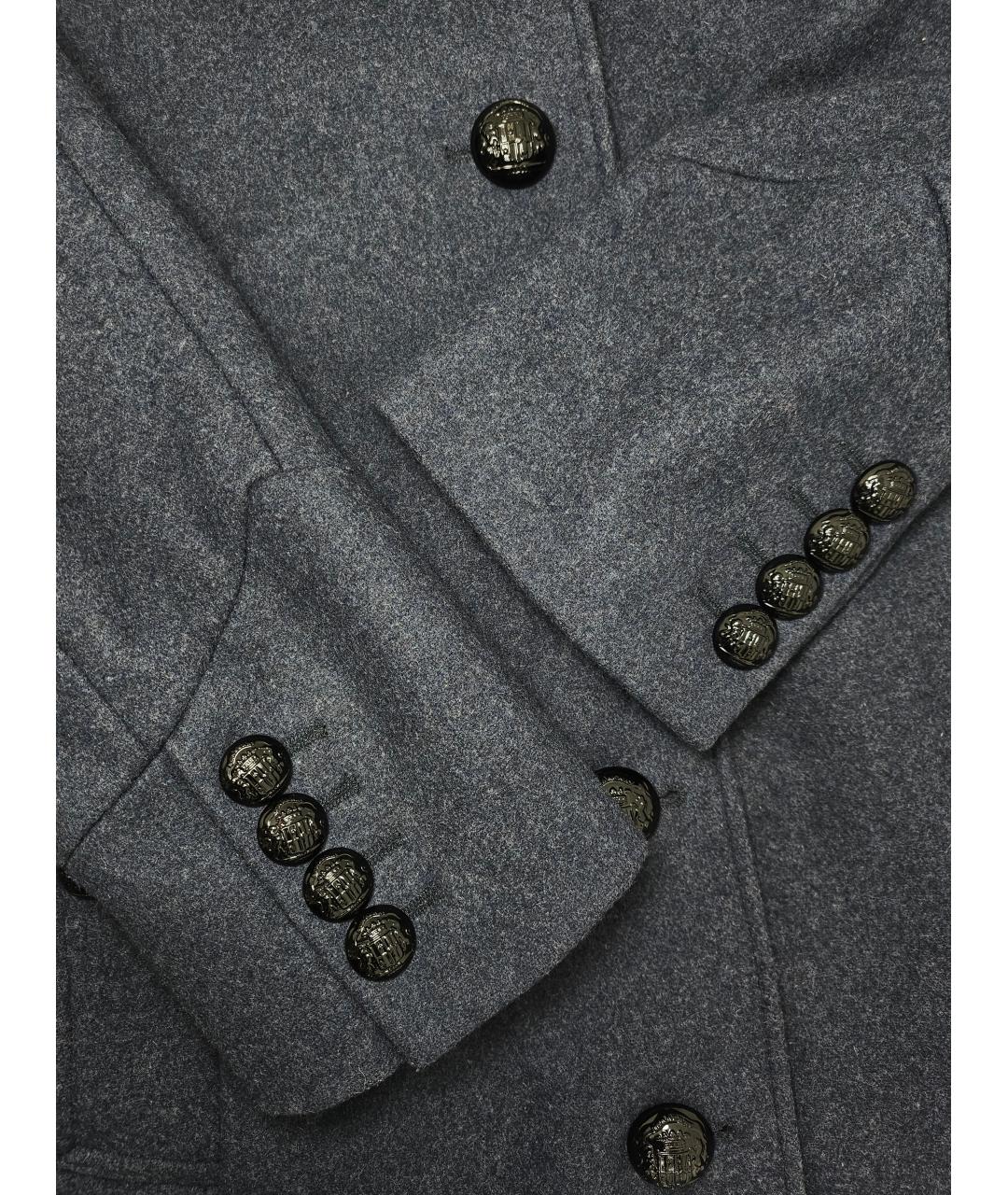 BURBERRY Синее шерстяное пальто, фото 4