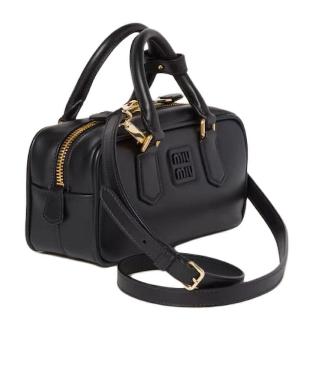 MIU MIU Черная кожаная сумка с короткими ручками, фото 2