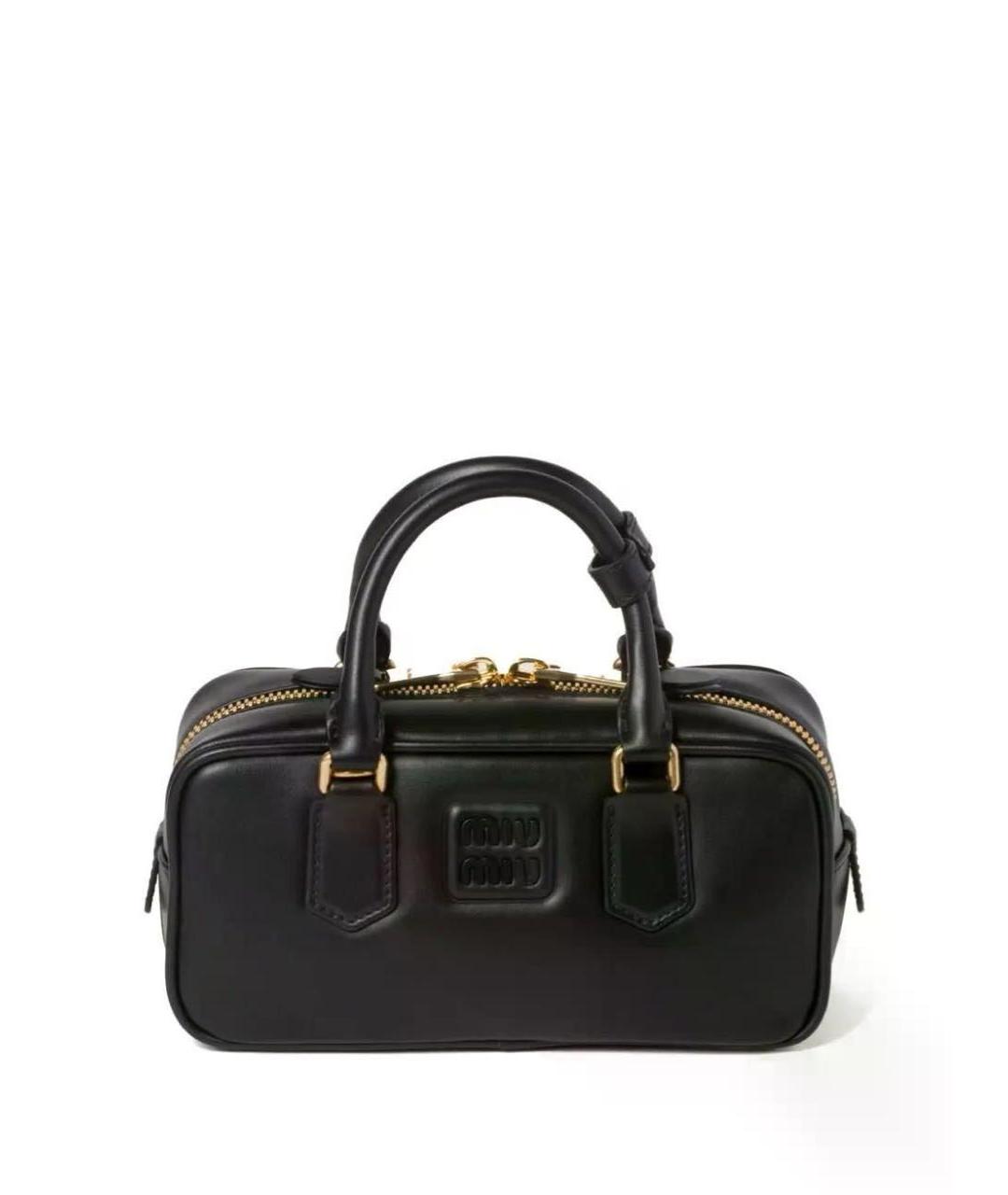 MIU MIU Черная кожаная сумка с короткими ручками, фото 4