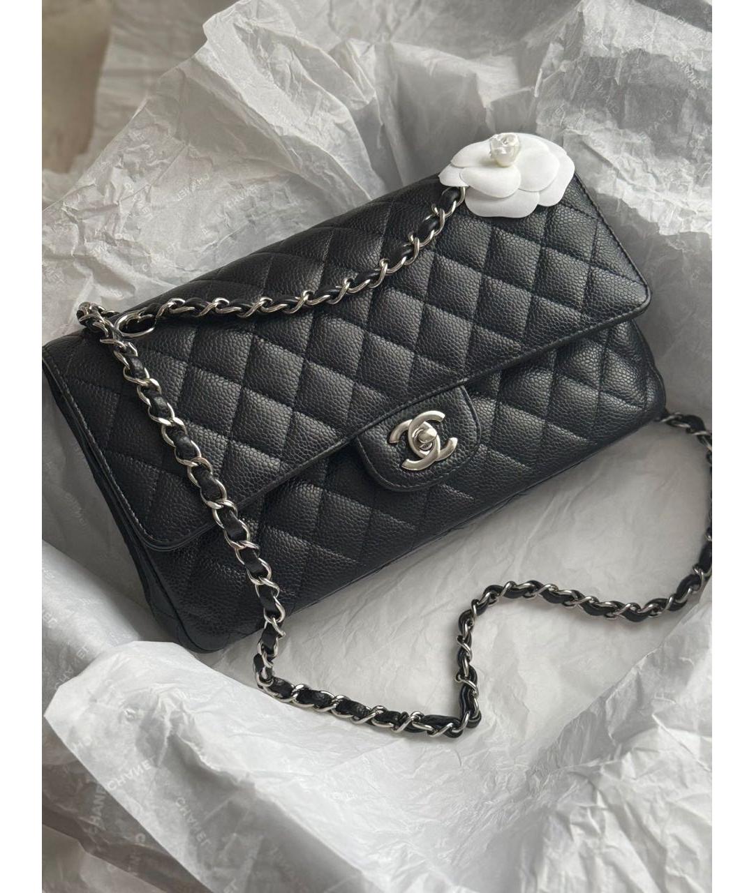 CHANEL Черная кожаная сумка через плечо, фото 9