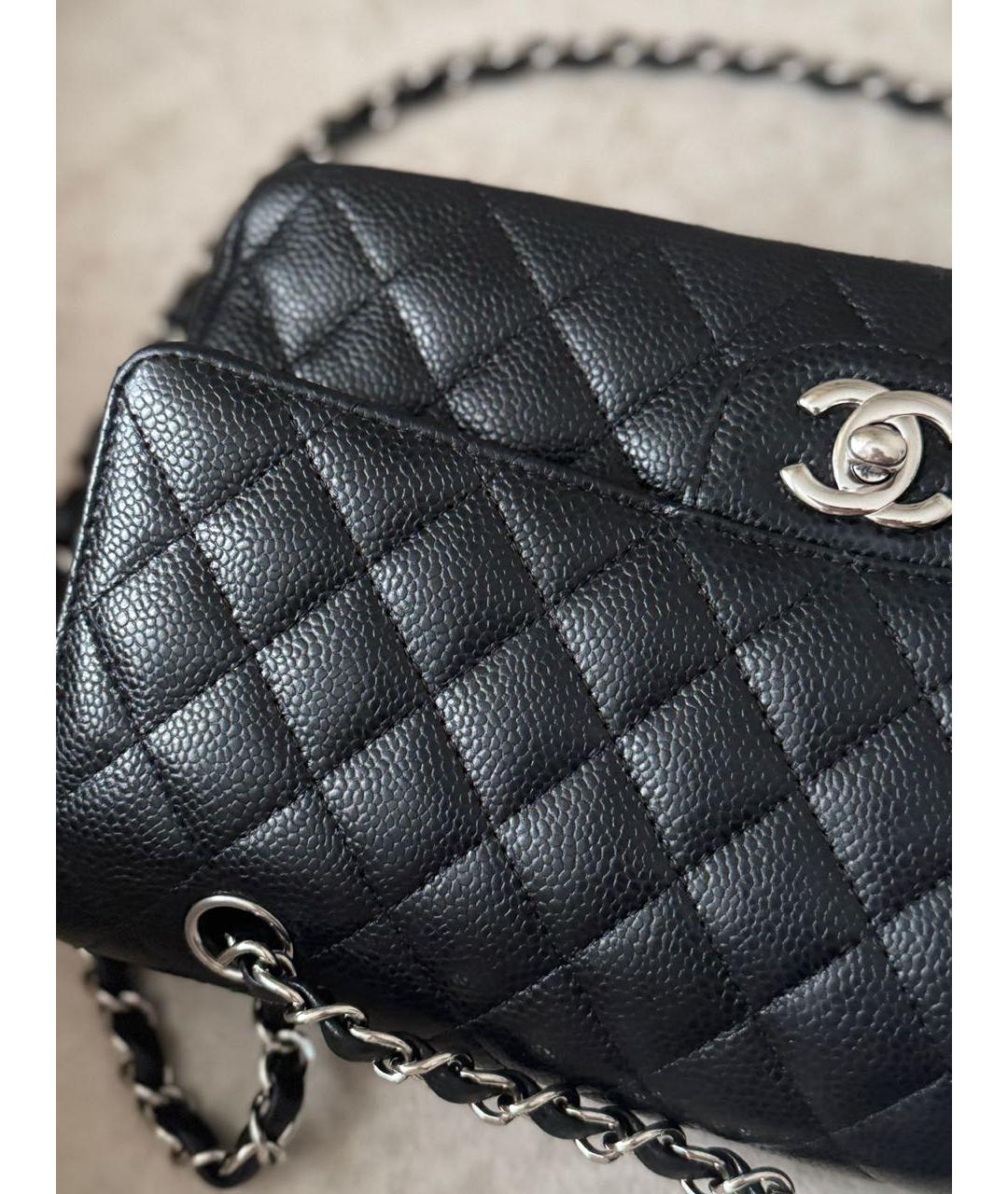 CHANEL Черная кожаная сумка через плечо, фото 3