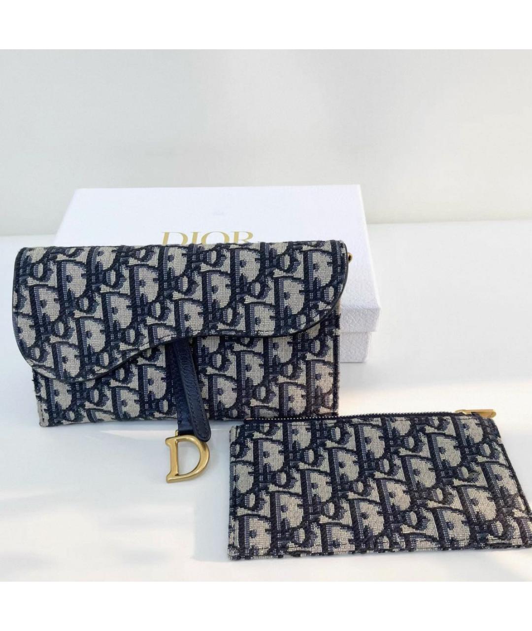 CHRISTIAN DIOR Синяя кожаная сумка через плечо, фото 3