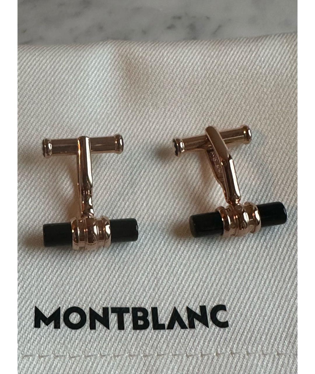 MONTBLANC Золотые металлические запонки, фото 9