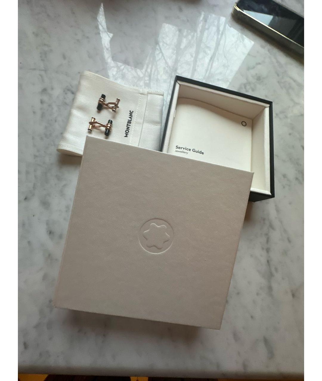 MONTBLANC Золотые металлические запонки, фото 8