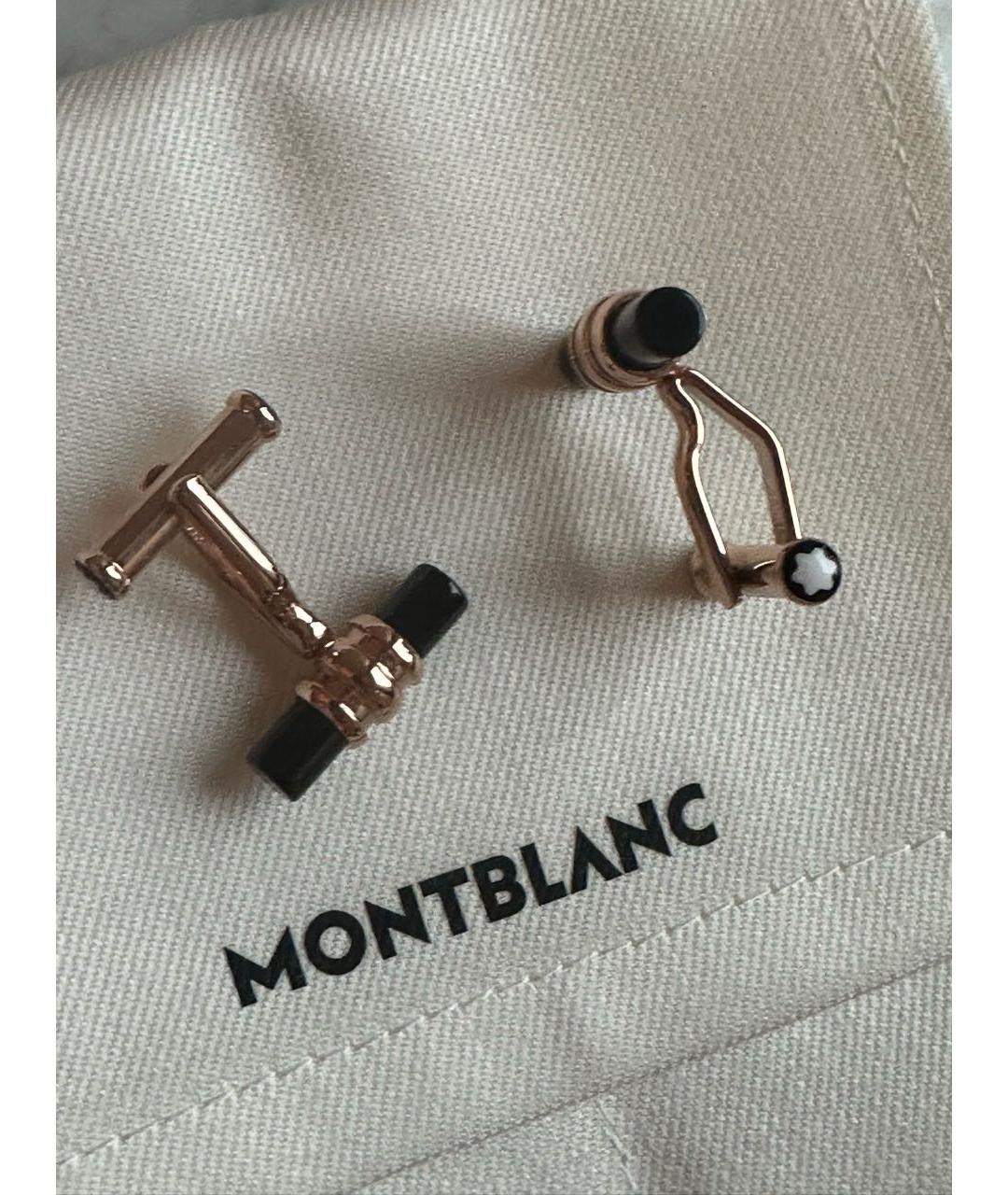 MONTBLANC Золотые металлические запонки, фото 2