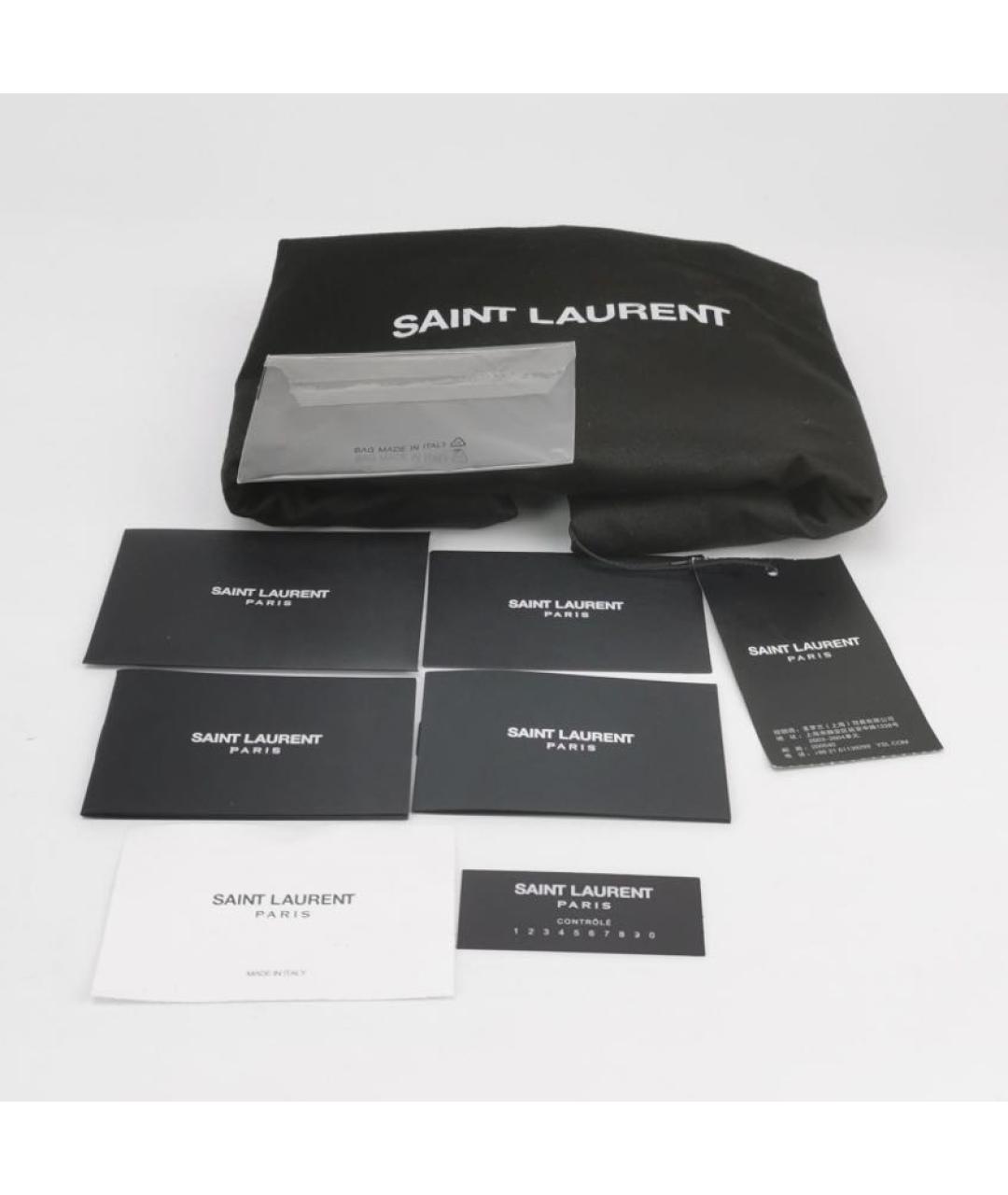 SAINT LAURENT Горчичная кожаная сумка через плечо, фото 6