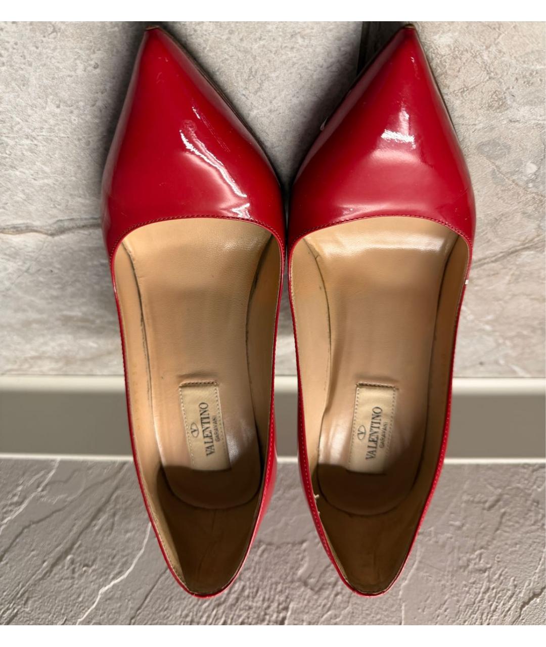 VALENTINO Красные кожаные туфли, фото 4