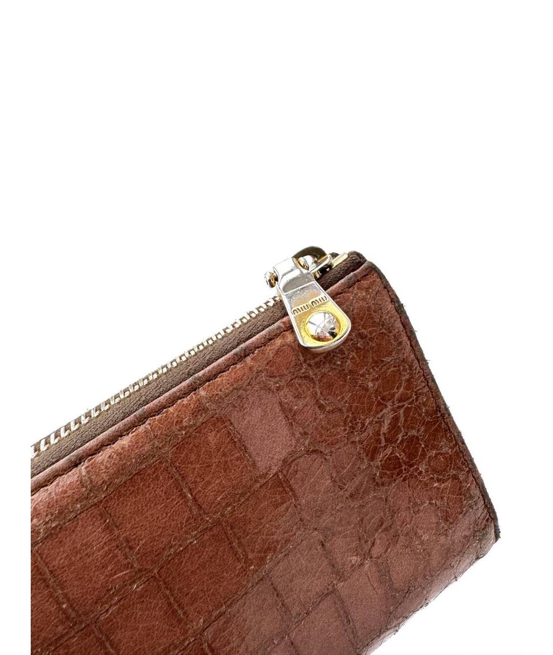 MIU MIU Коричневый кожаный кошелек, фото 4