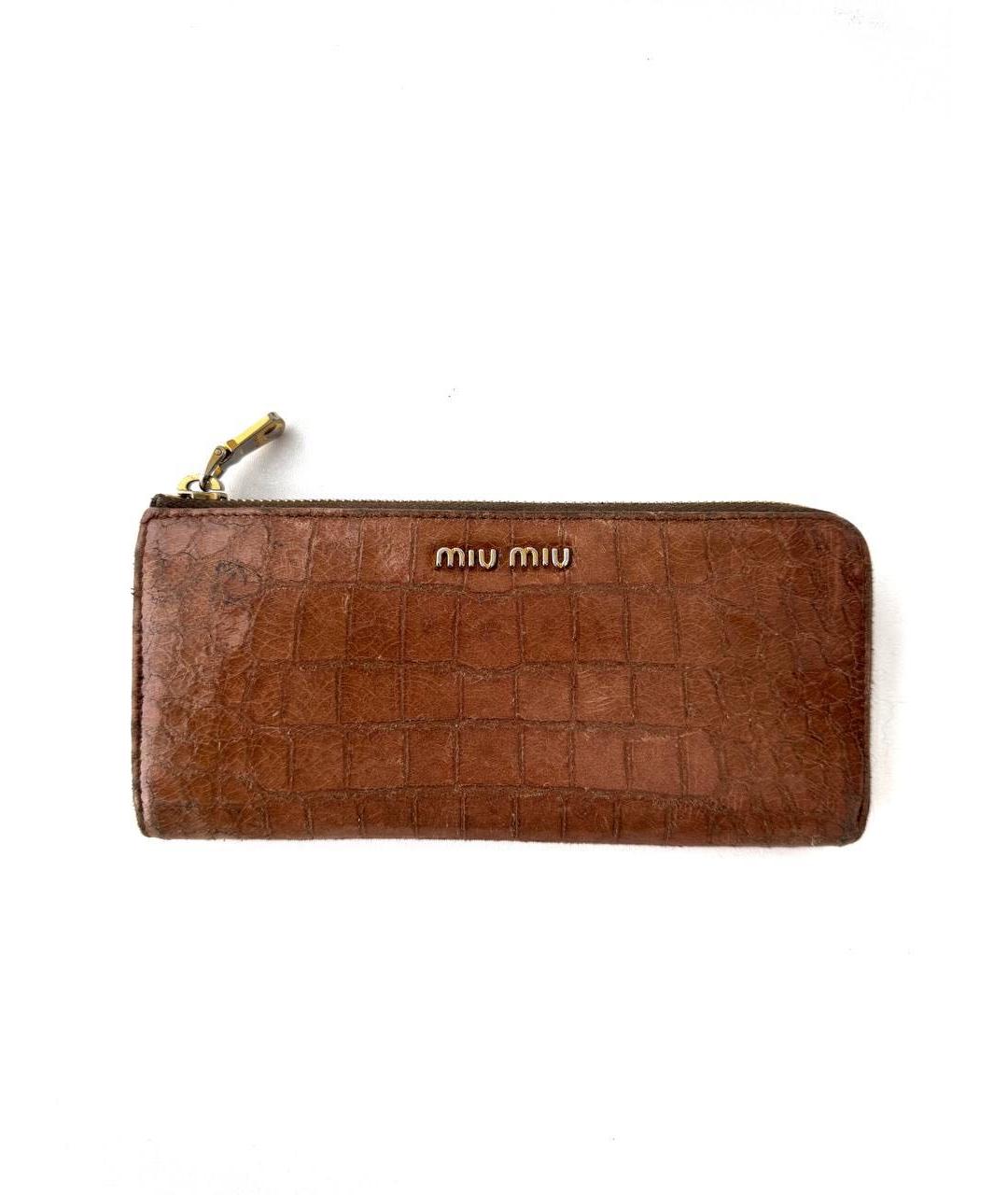 MIU MIU Коричневый кожаный кошелек, фото 1