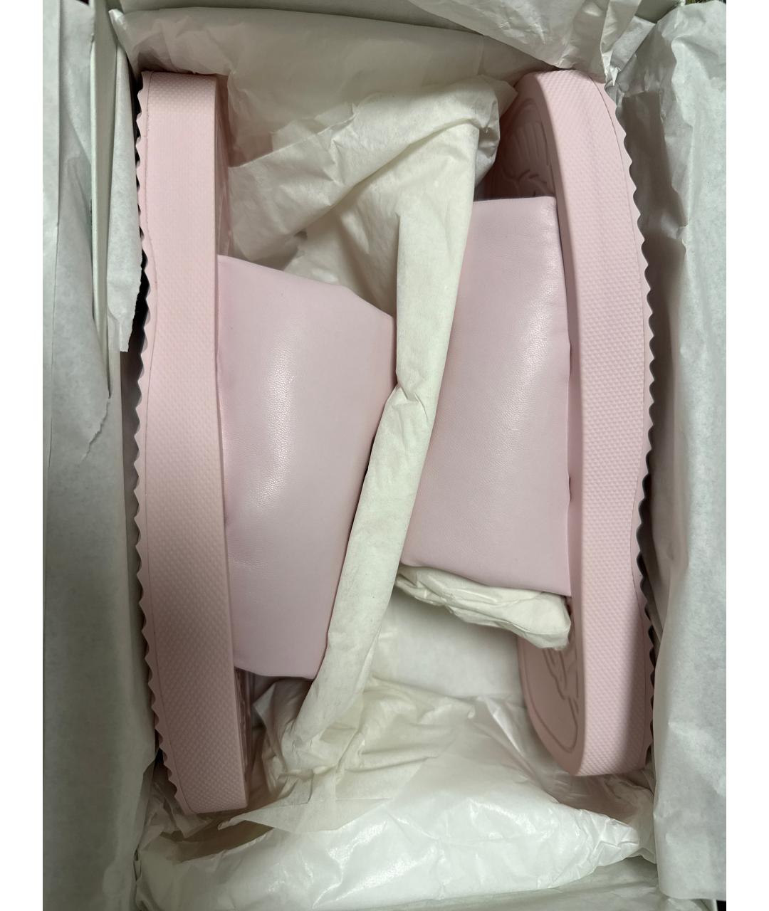 BURBERRY Розовые шлепанцы из искусственной кожи, фото 3