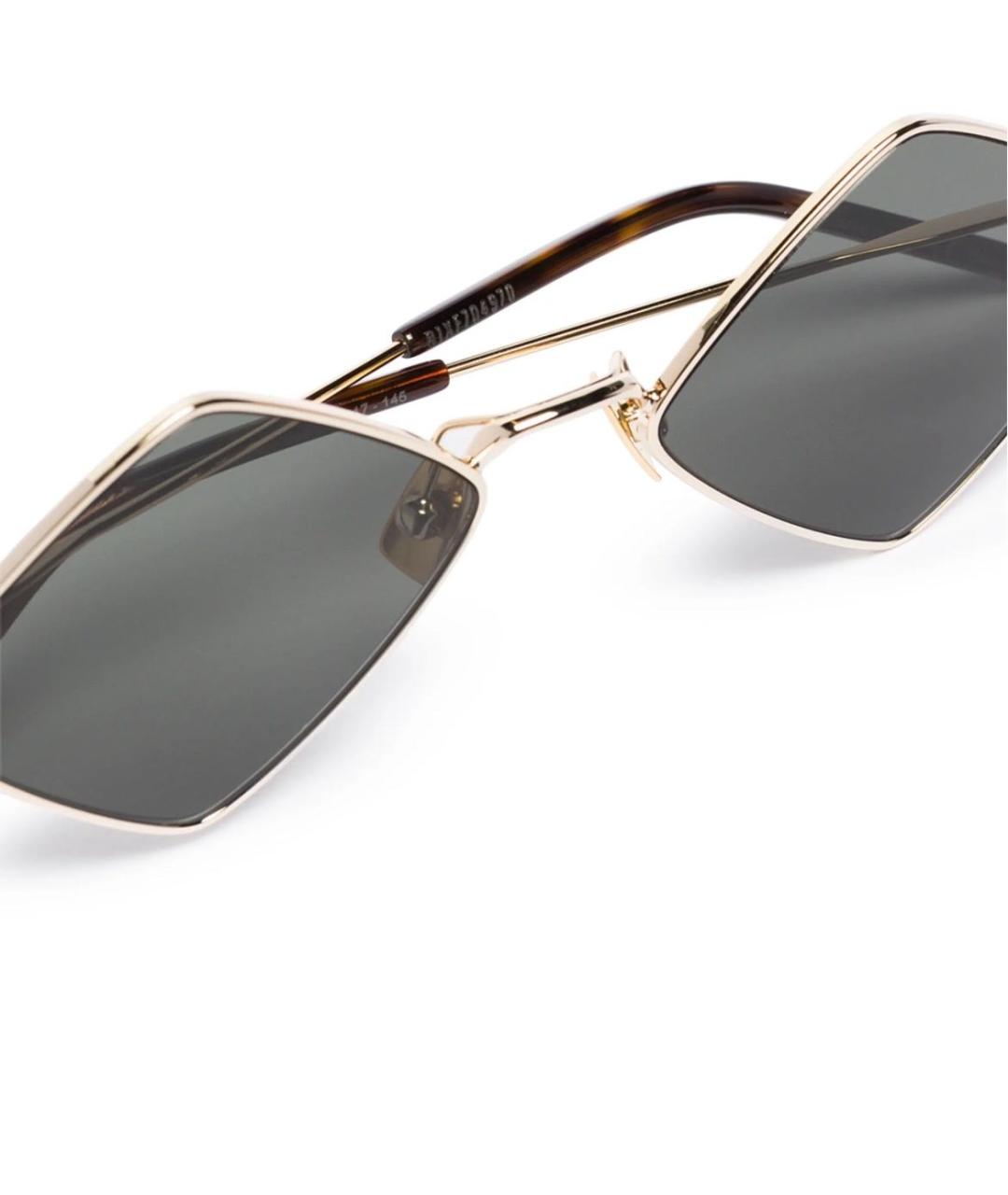 SAINT LAURENT Золотые металлические солнцезащитные очки, фото 3