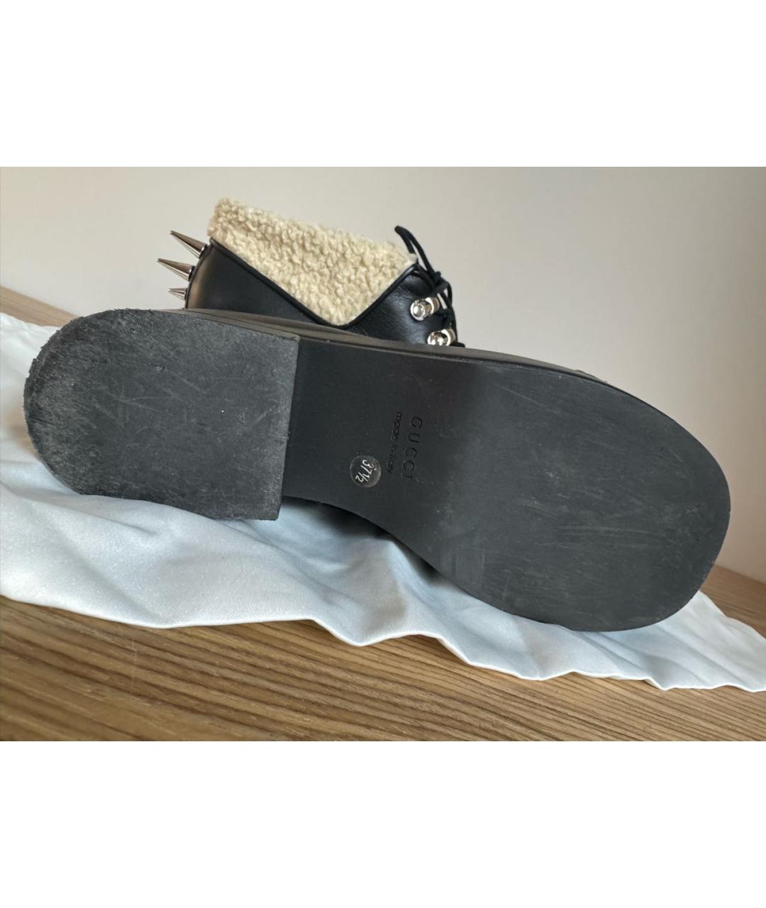 GUCCI Черные кожаные ботинки, фото 7