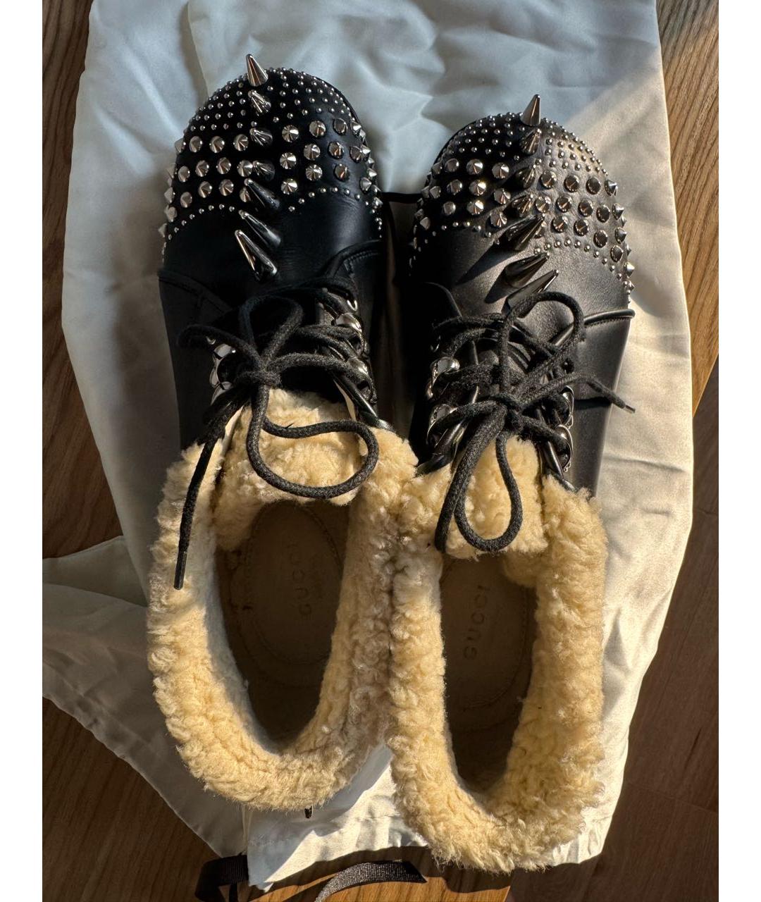 GUCCI Черные кожаные ботинки, фото 3