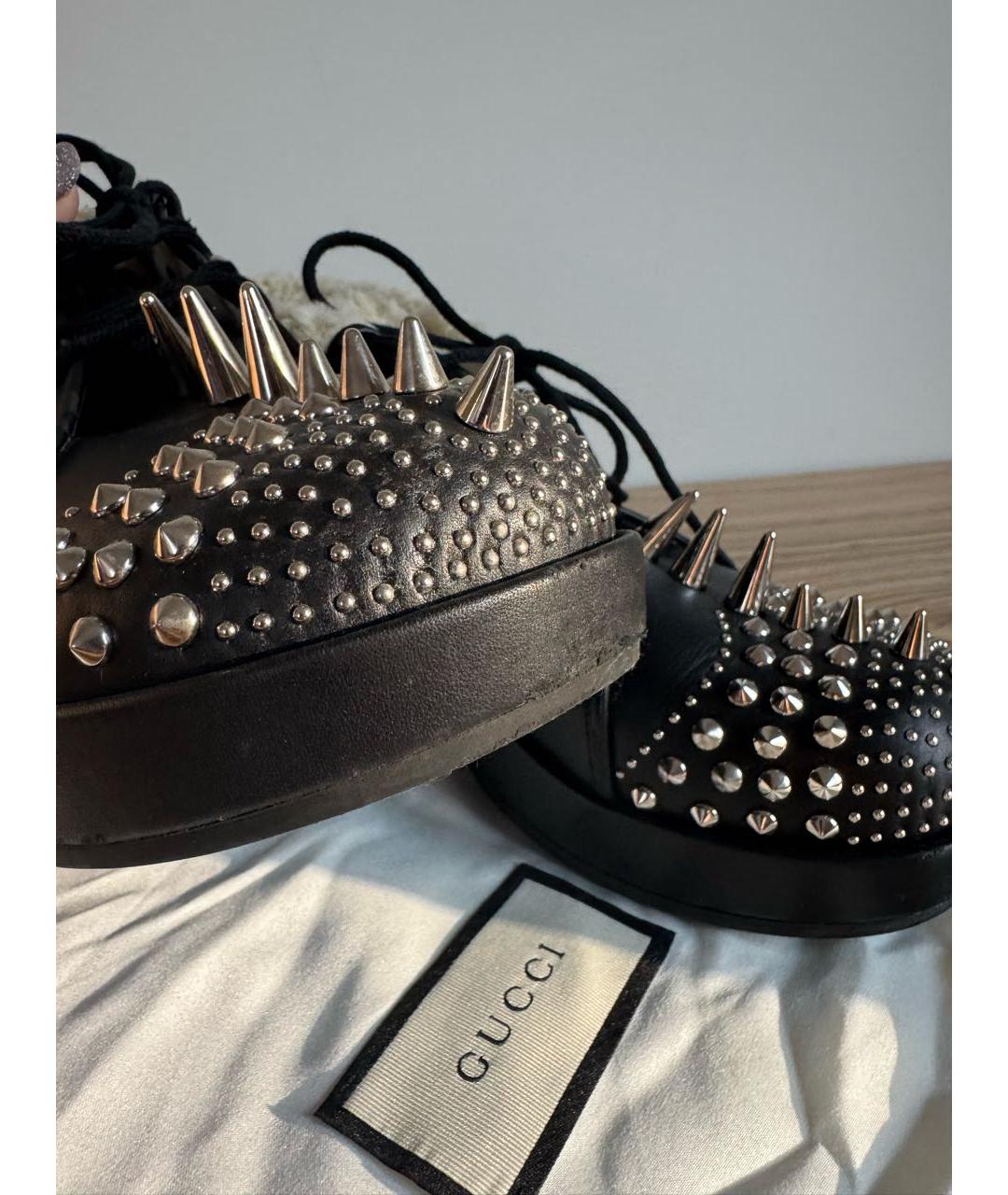 GUCCI Черные кожаные ботинки, фото 5