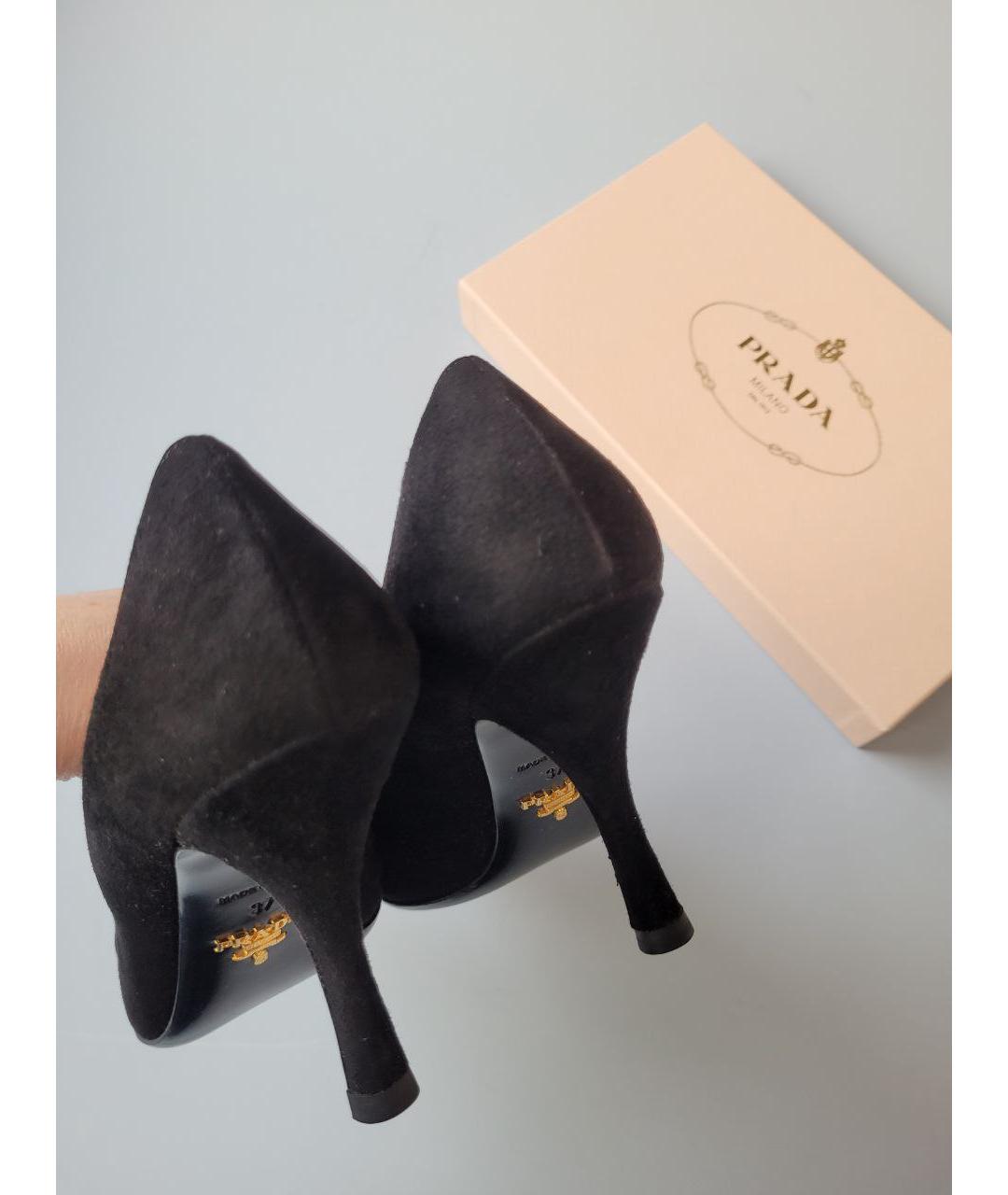 PRADA Черные замшевые туфли, фото 4