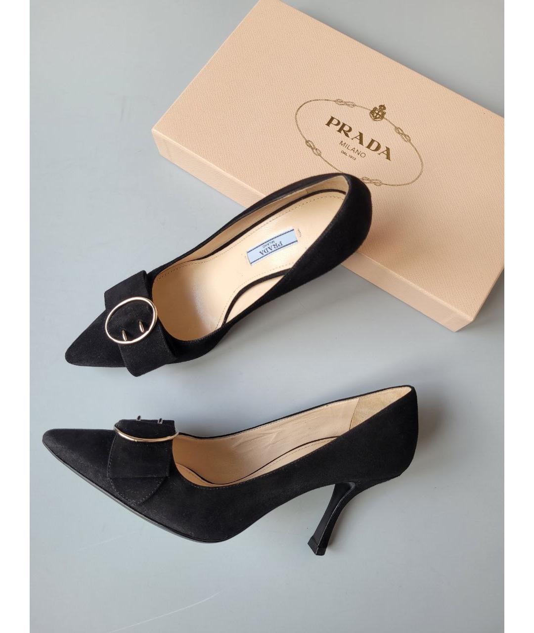 PRADA Черные замшевые туфли, фото 6