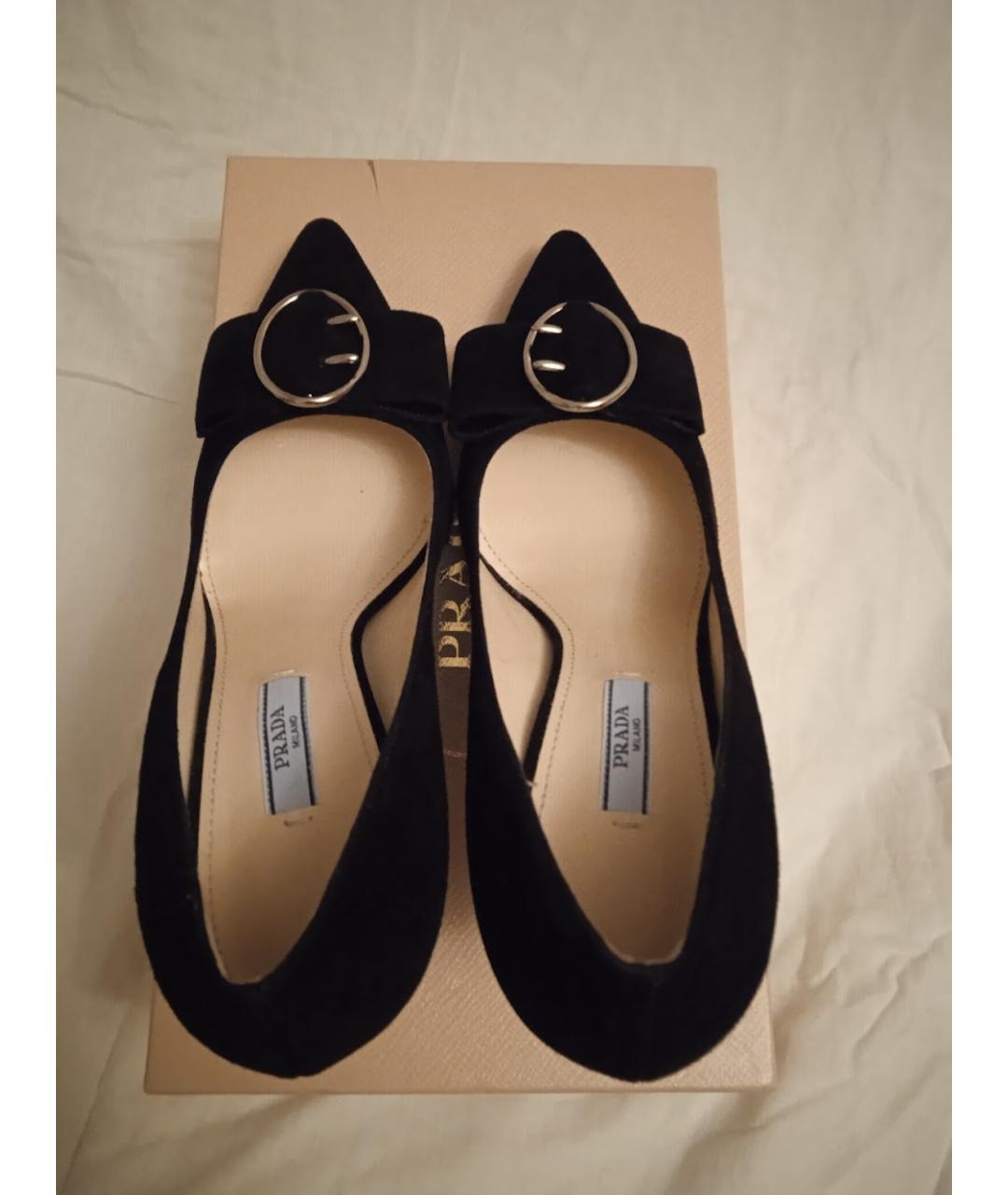 PRADA Черные замшевые туфли, фото 3