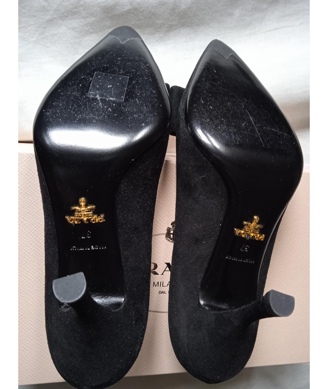 PRADA Черные замшевые туфли, фото 5